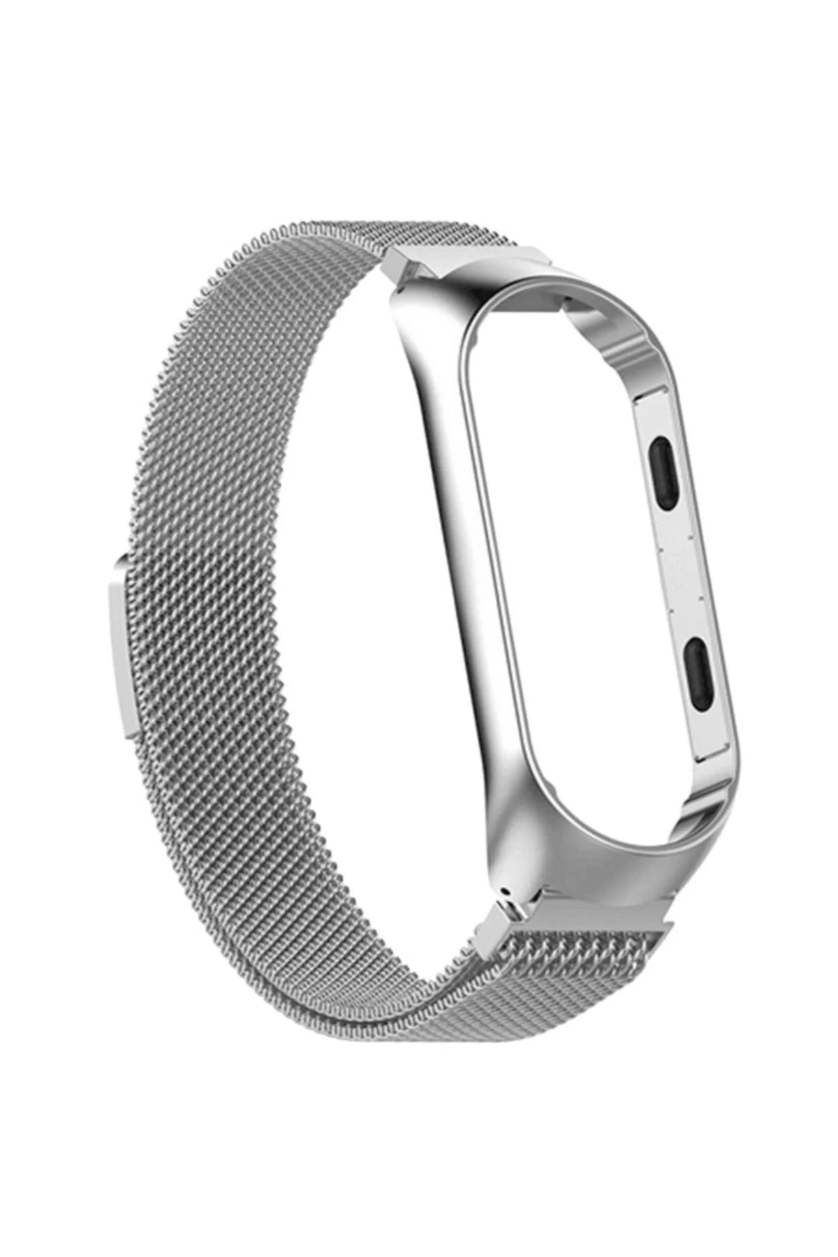 Mi Band 4 - Mi Band 3 Için Mıknatıslı Metal Kordon Gümüş