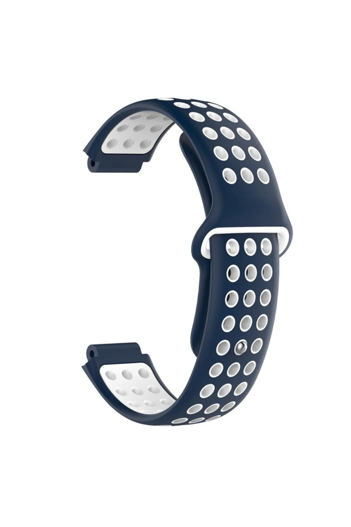 Garmin Forerunner 235 Için Delikli Silikon Kordon Lacivert Beyaz