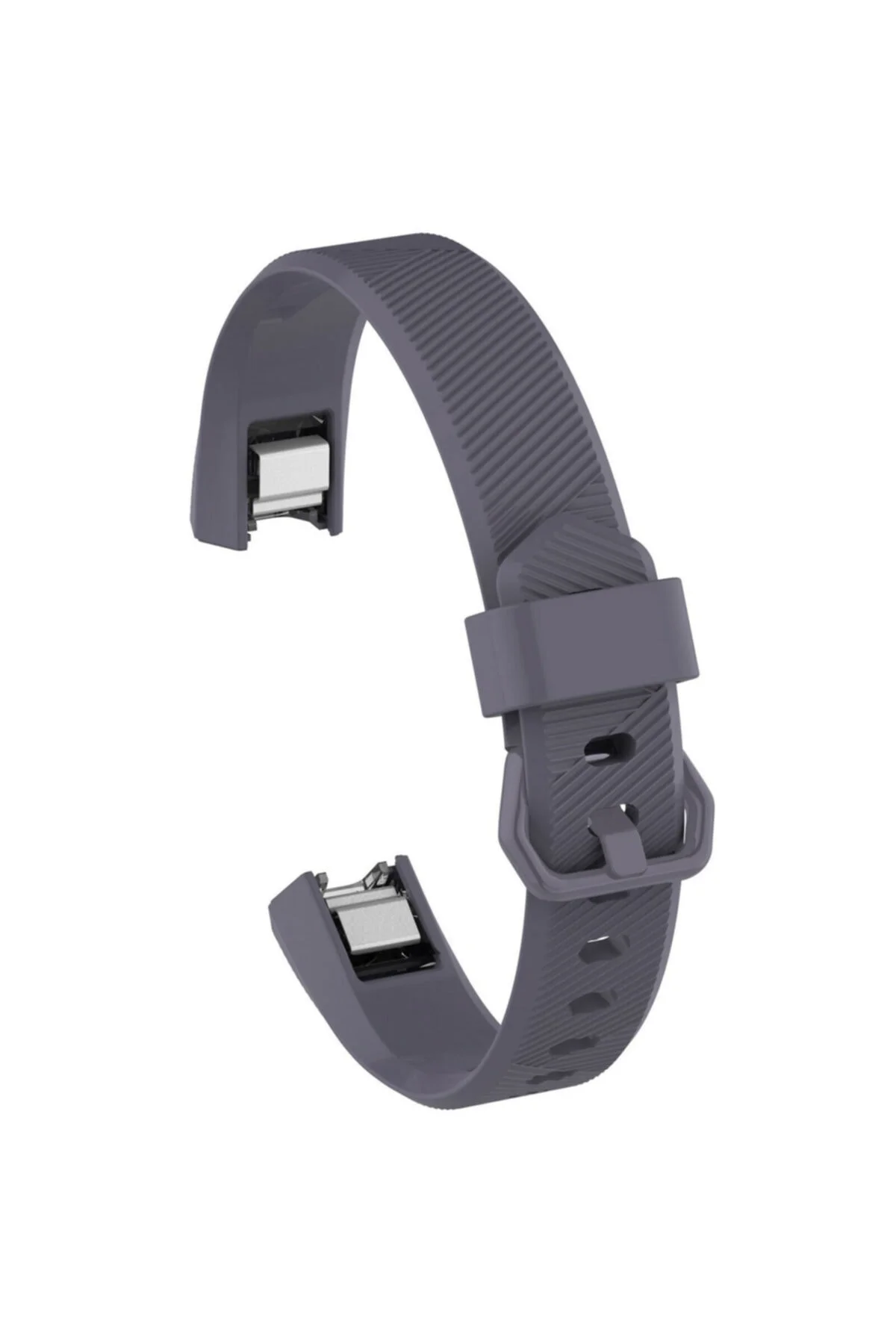 Fitbit Alta Hr Uyumlu Large Beden(L SIZE) Tokalı Silikon Kordon Gri