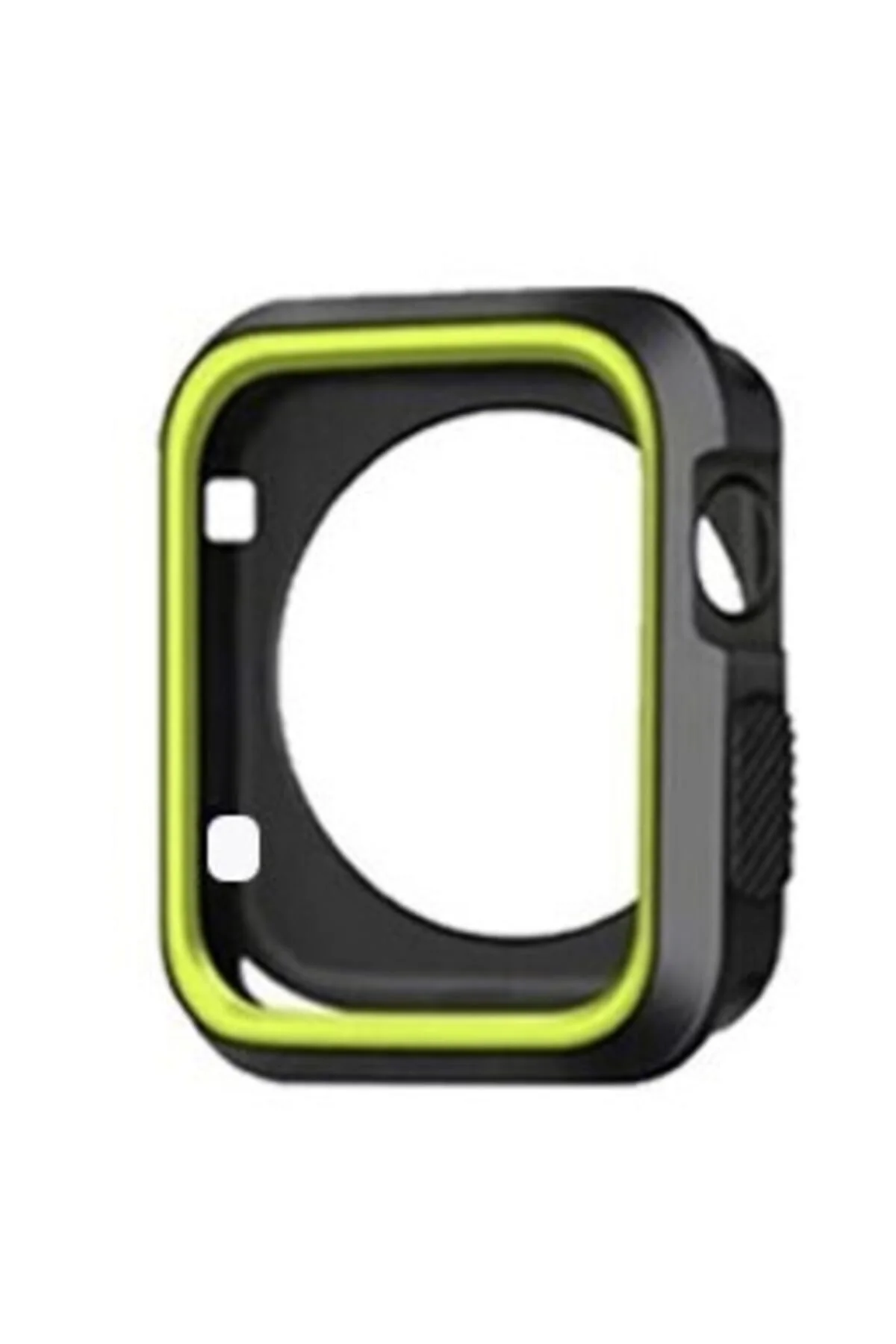 Apple Watch Seri 1 2 3 Için 38 Mm Siyah Sarı Iki Renkli Silikon Tpu Kılıf