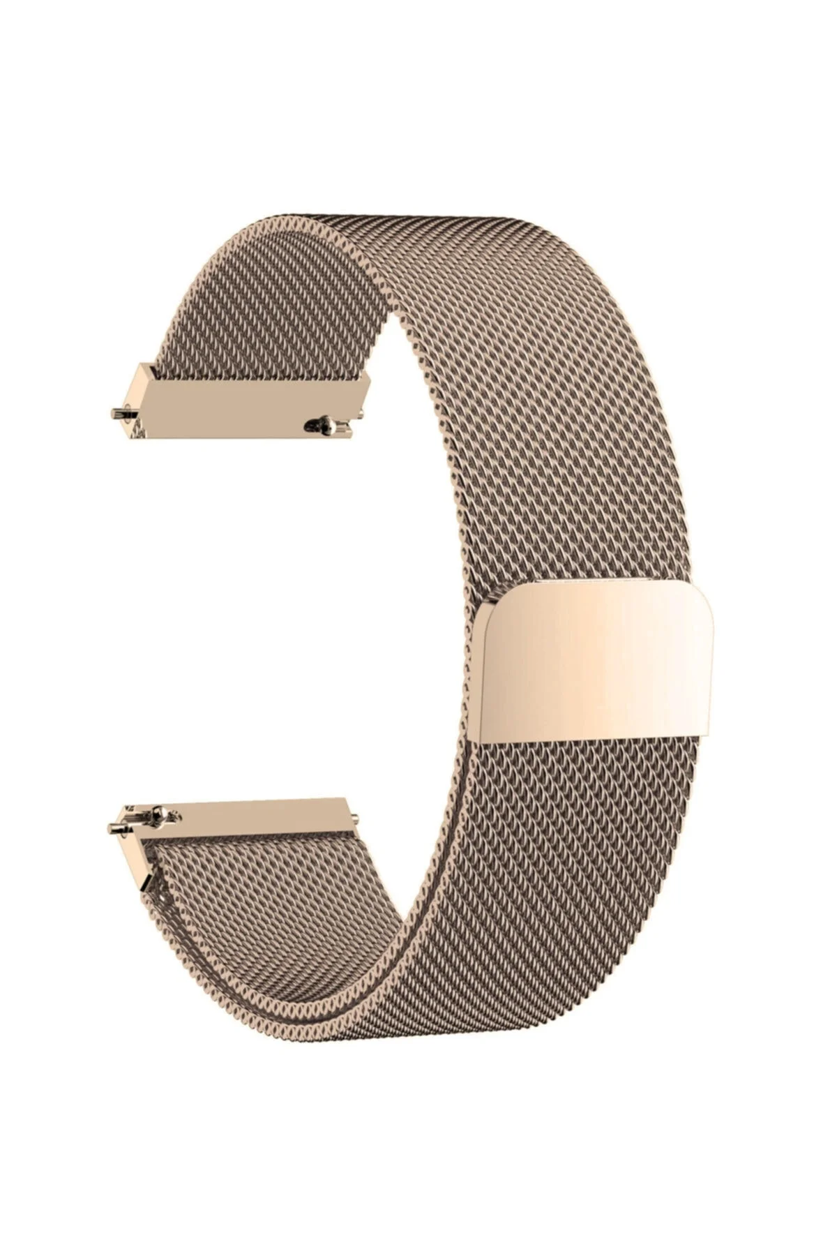 Samsung Galaxy Watch 3 45 Mm(SM-R840) Için Metal Mıknatıslı Milanese Kordon Vintage Gold