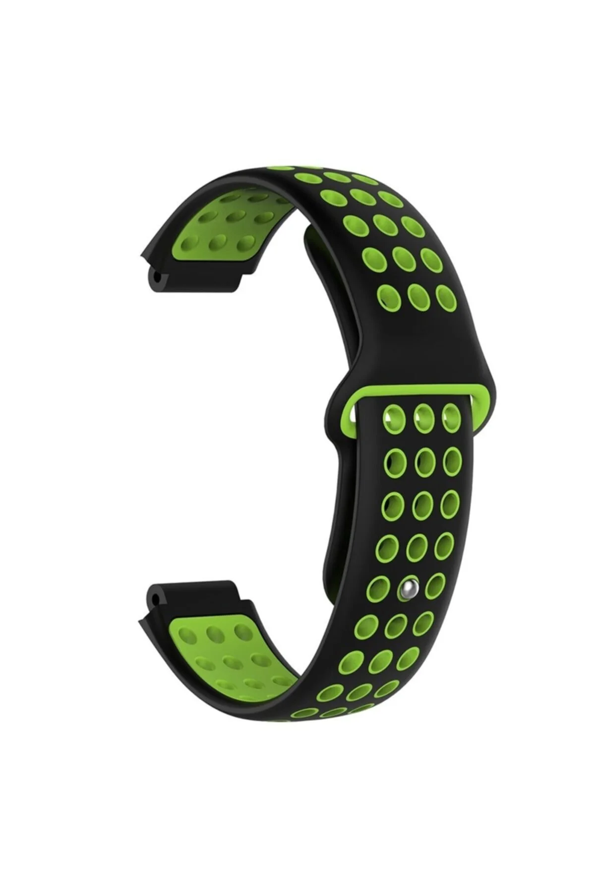 Garmin Forerunner 235 Için Delikli Silikon Kordon Siyah Yeşil