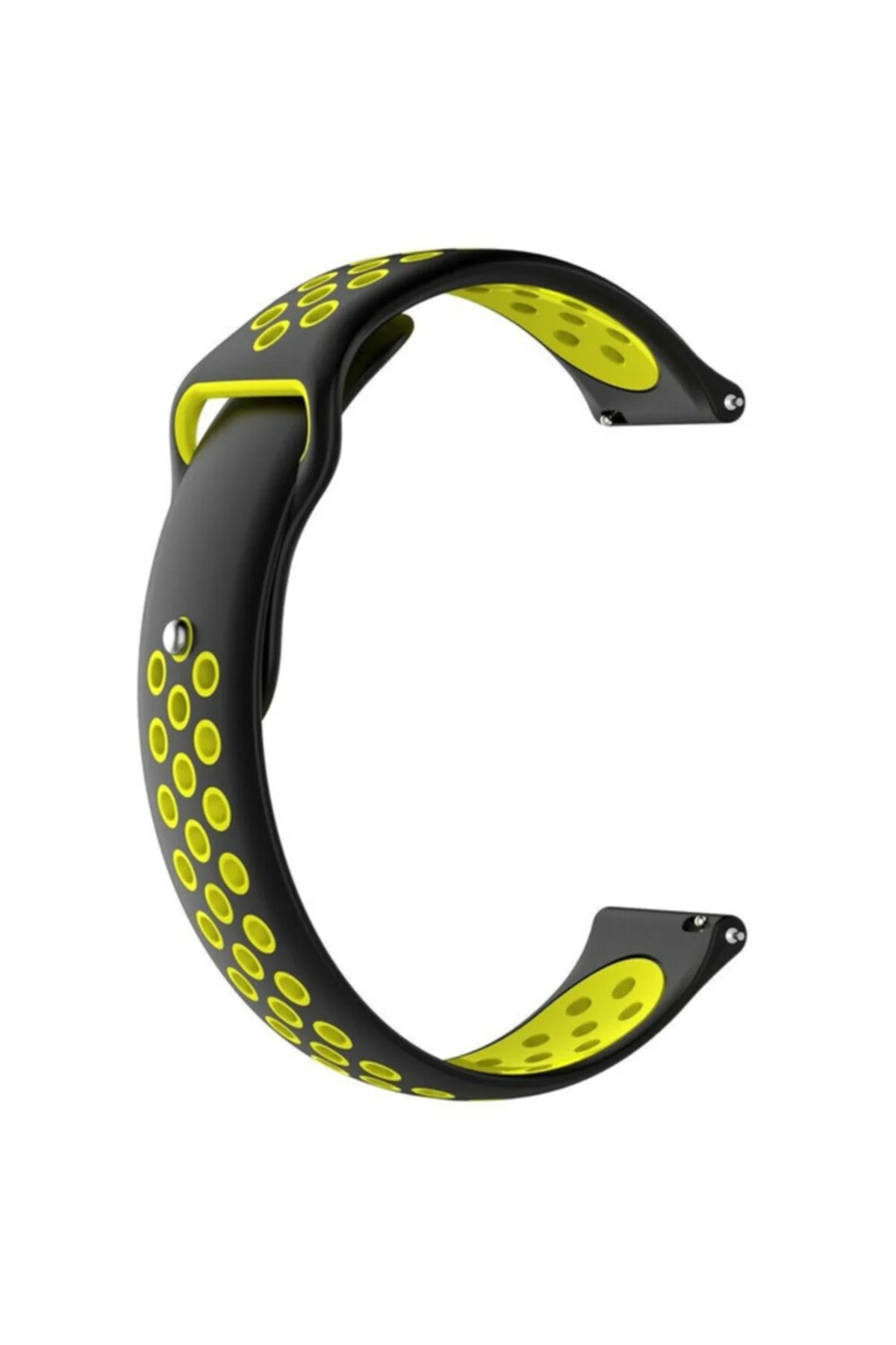 Galaxy Active 2 40 Mm(Sm-r830) Için Delikli Spor Silikon Kordon Siyah Sarı