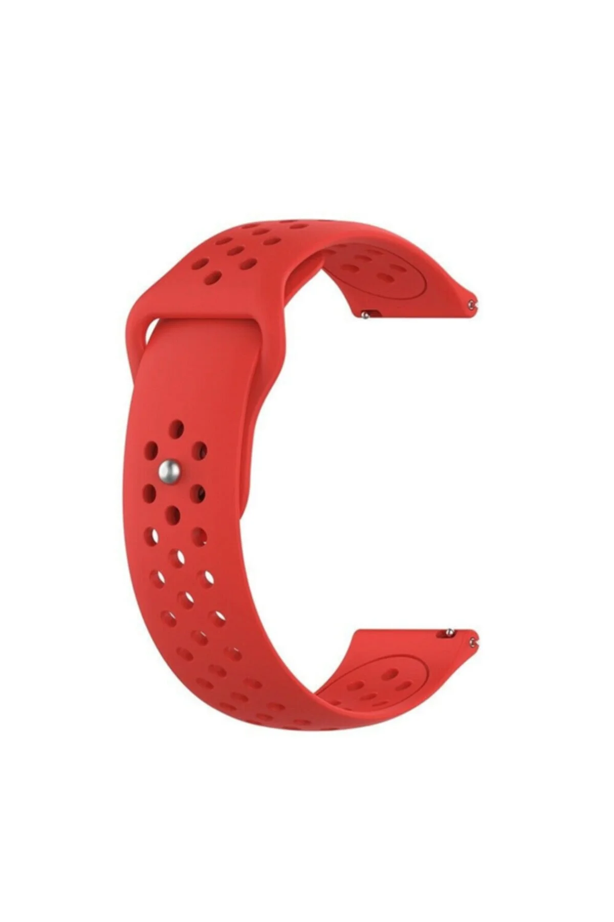Amazfit Bip S Lite Için Delikli Silikon Kordon Kırmızı