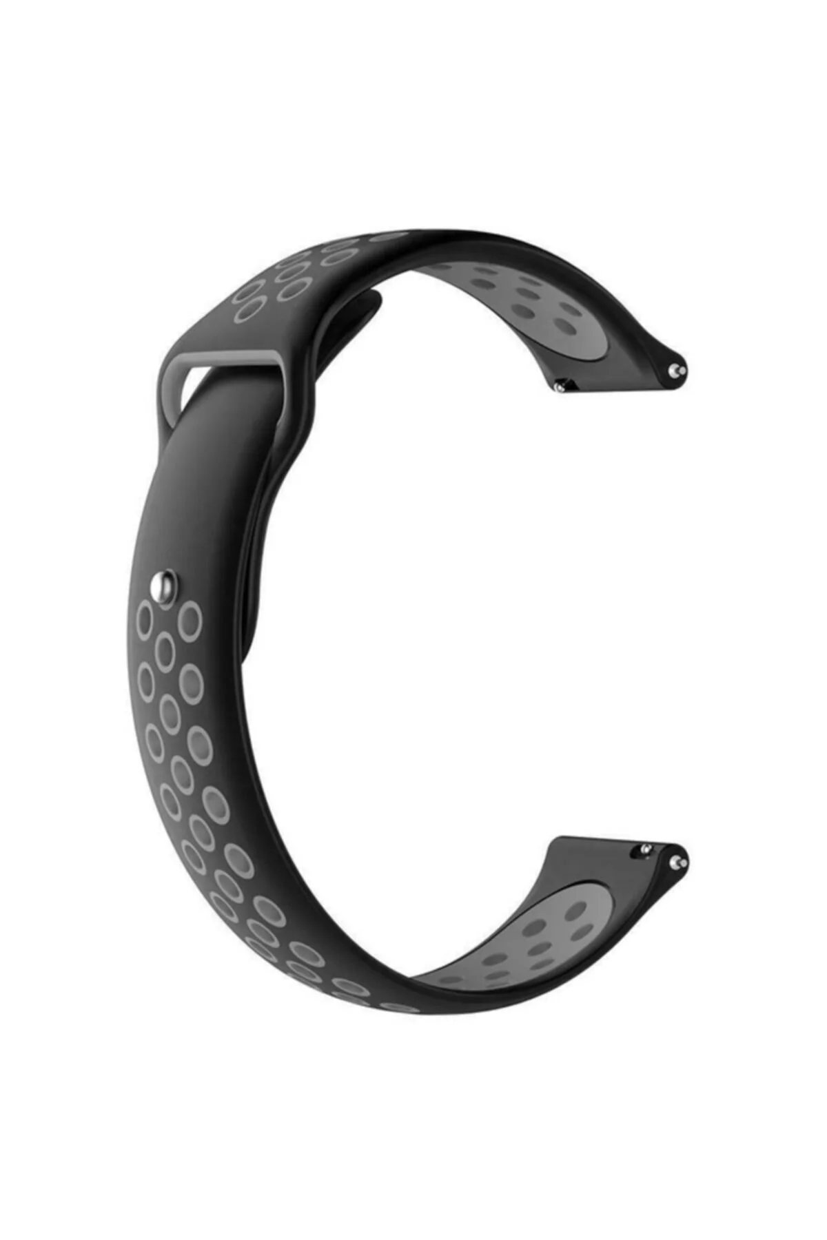 Amazfit Bip S Lite Için Delikli Silikon Kordon Siyah Gri