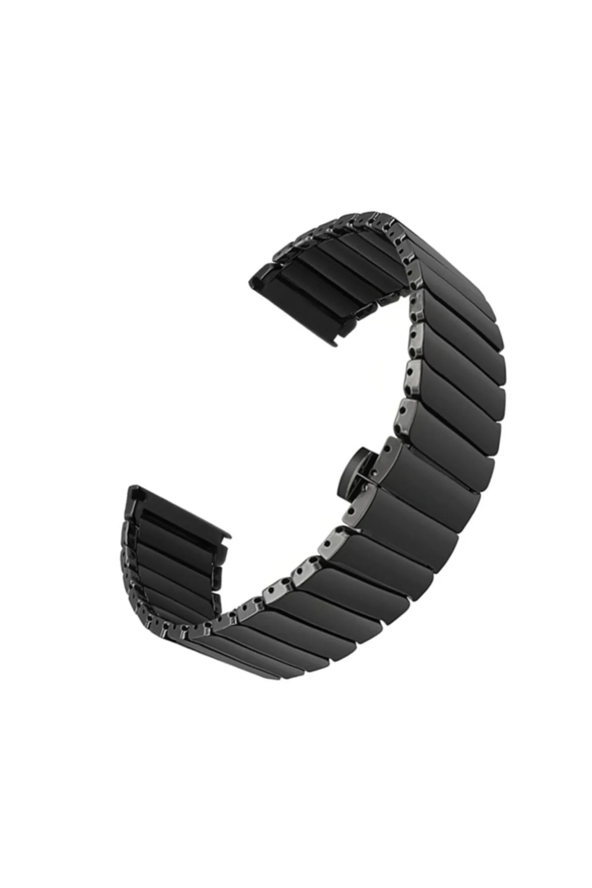 Amazfit Bip S Lite Için Baklalı Metal Kordon Siyah