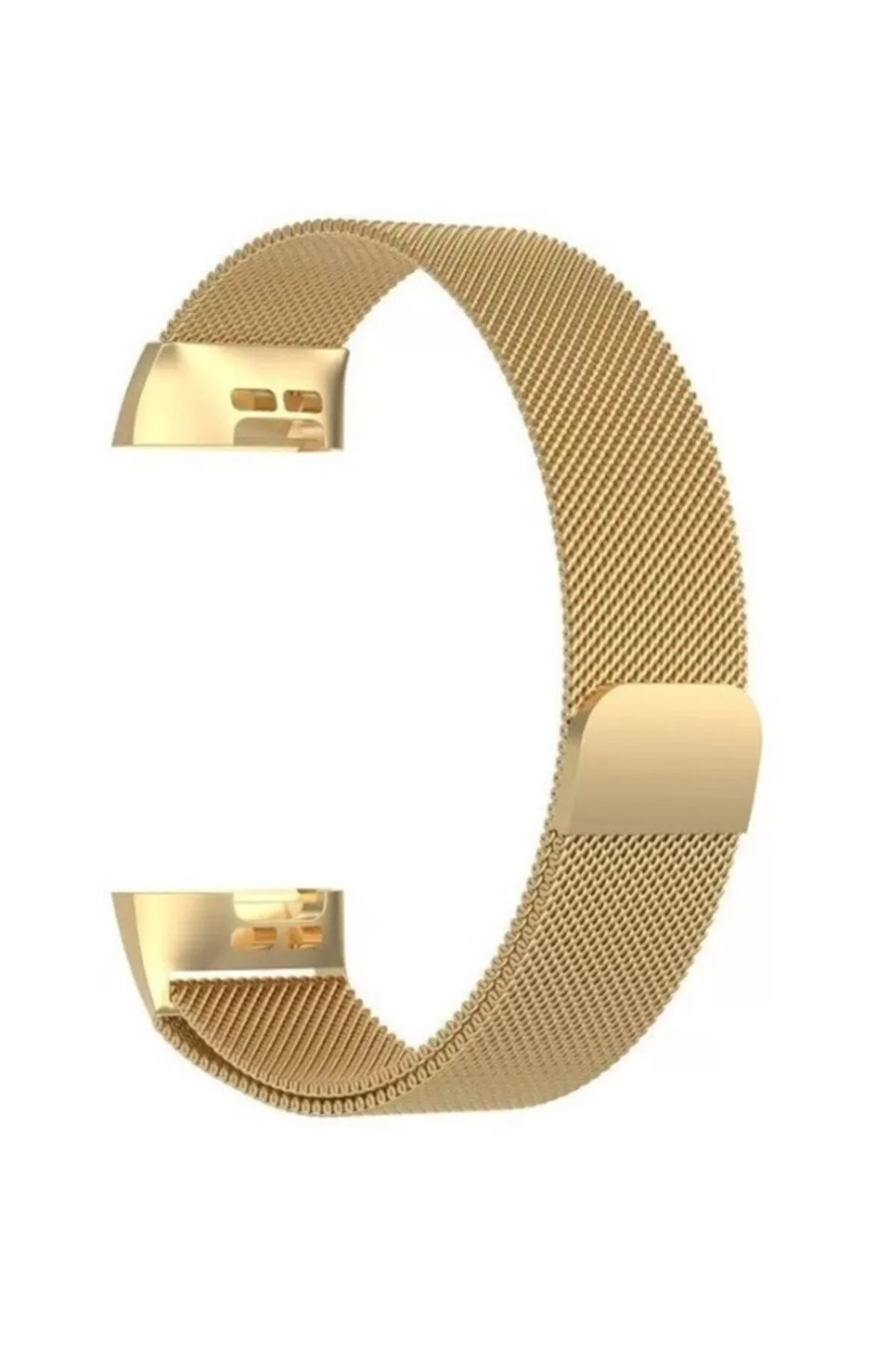 Fitbit Charge 4 Uyumlu Metal Mıknatıslı Milanese Kordon Gold