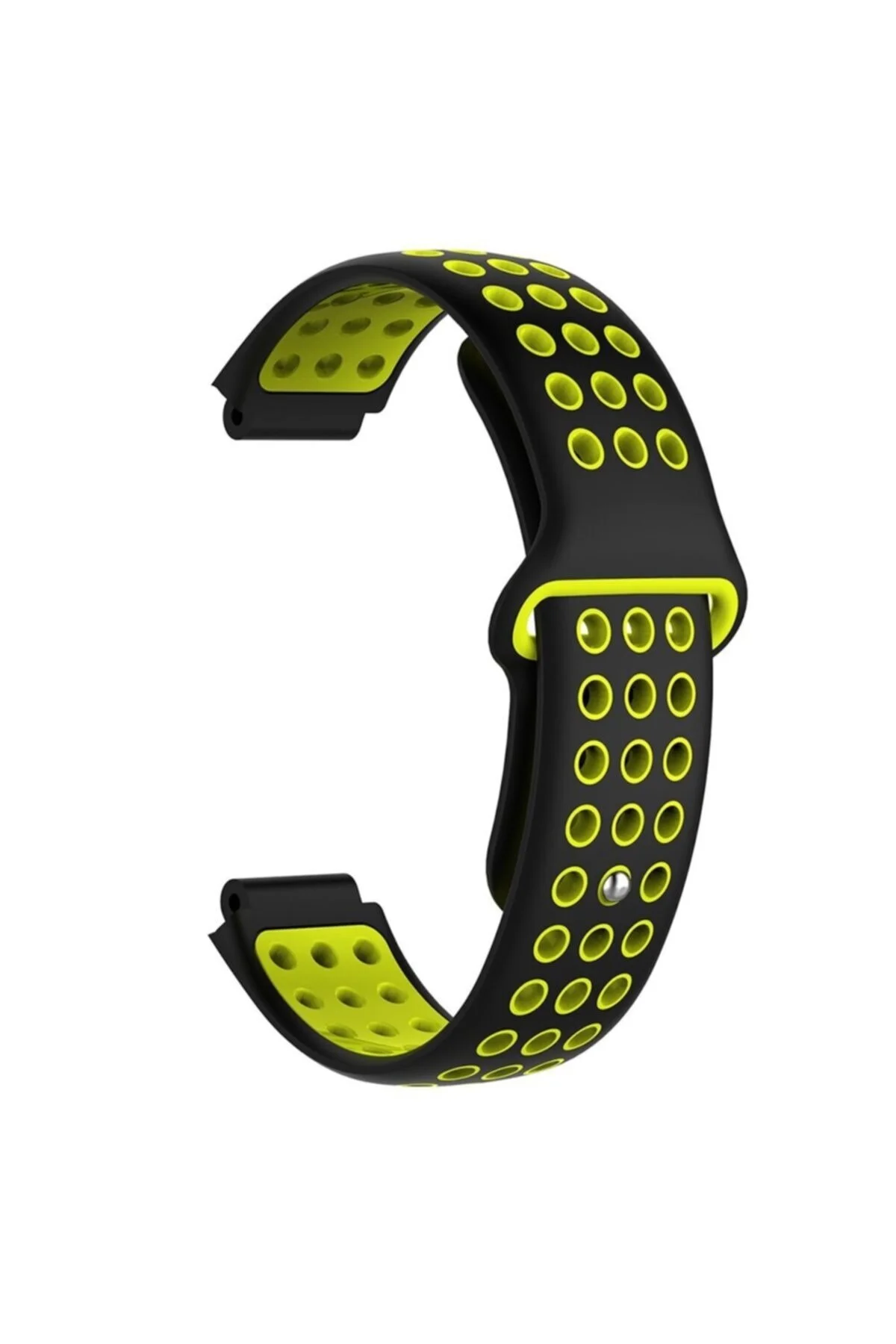 Garmin Forerunner 735xt Için Delikli Silikon Kordon Siyah Sarı