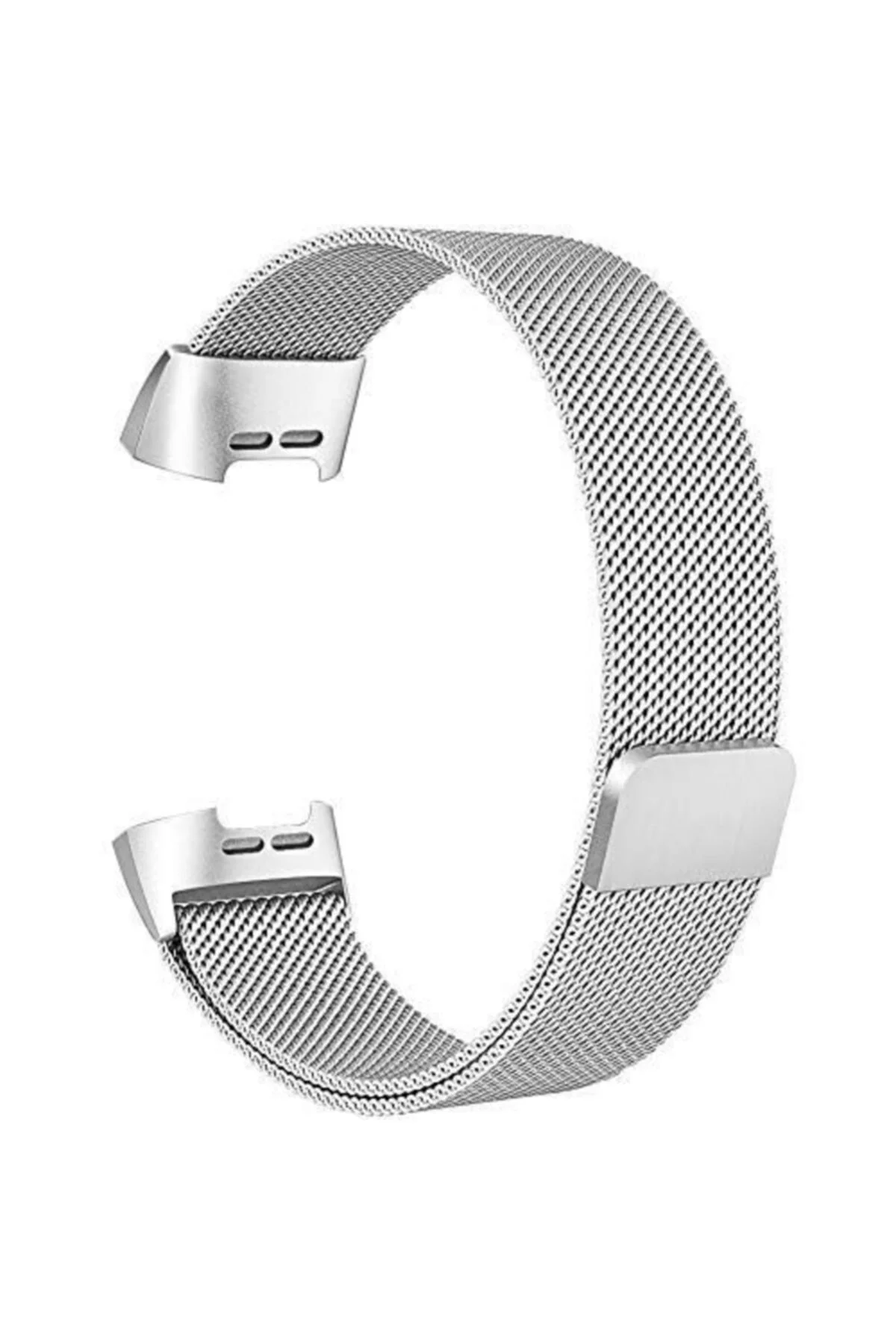 Fitbit Charge 3 Için Metal Mıknatıslı Milanese Kordon Gümüş