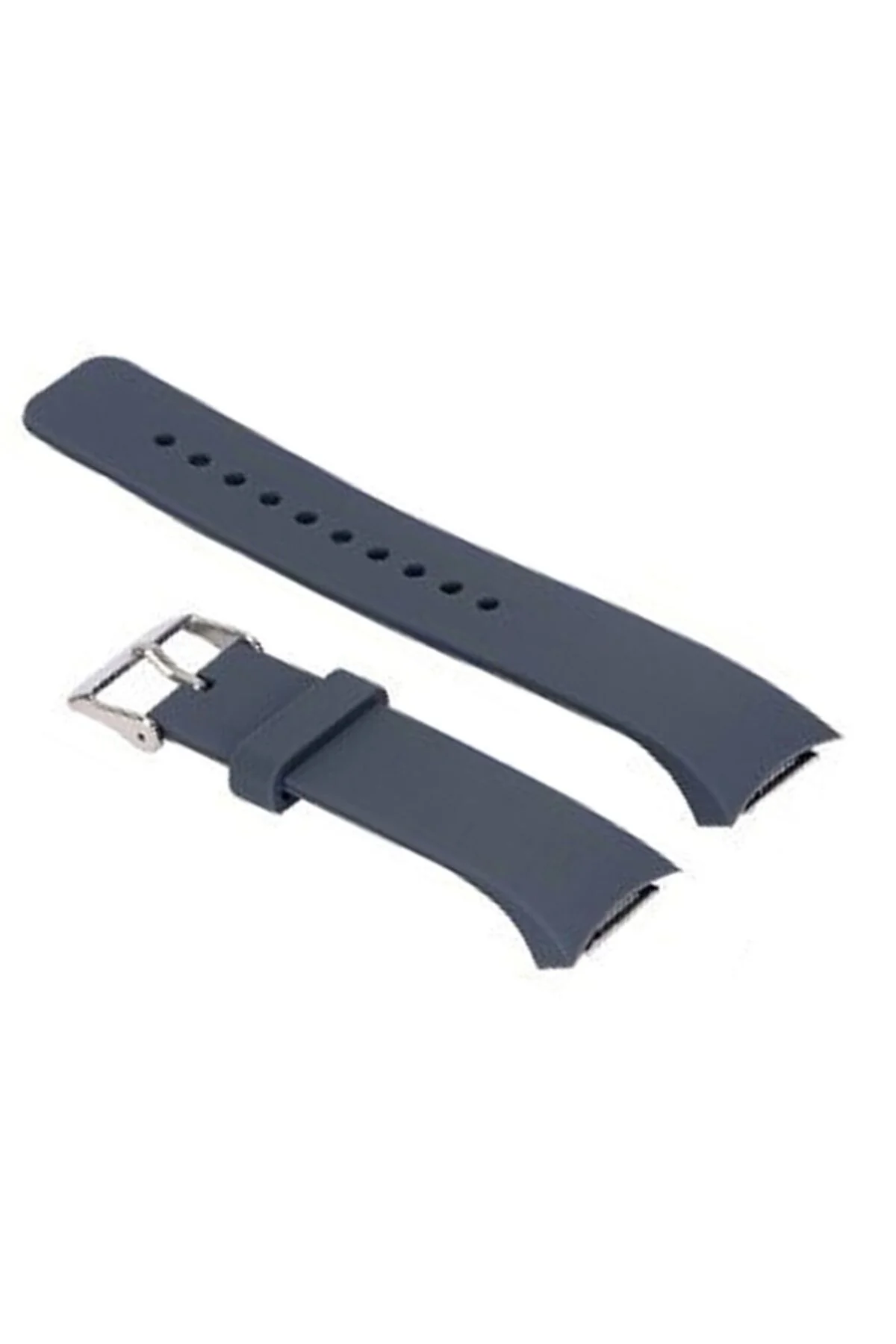 Samsung Ile Uyumlu Gear Fit 2 R360 Için Adaptörlü Silikon Kordon Gri