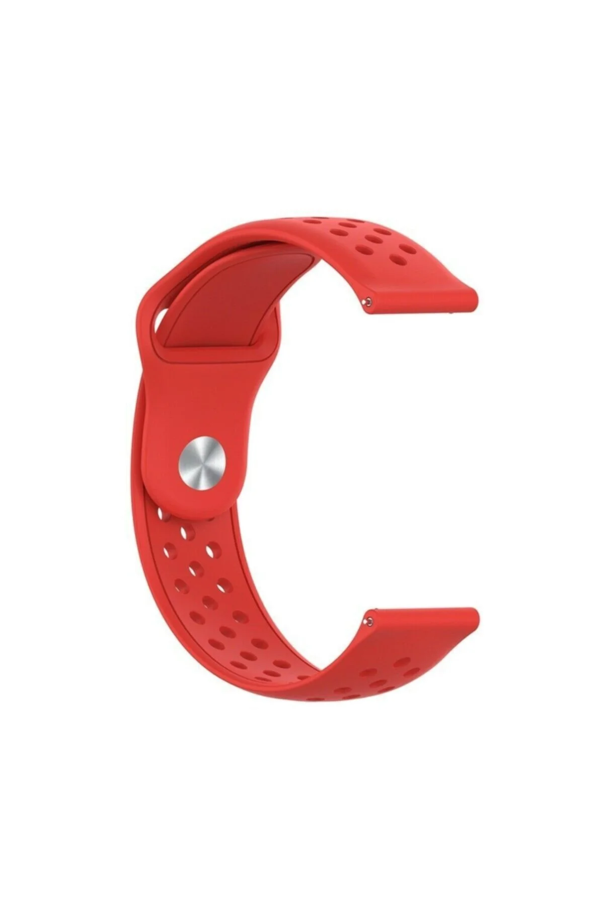 Samsung Gear Sport (SM-R600) Uyumlu Delikli Pimli Silikon Kordon Kırmızı