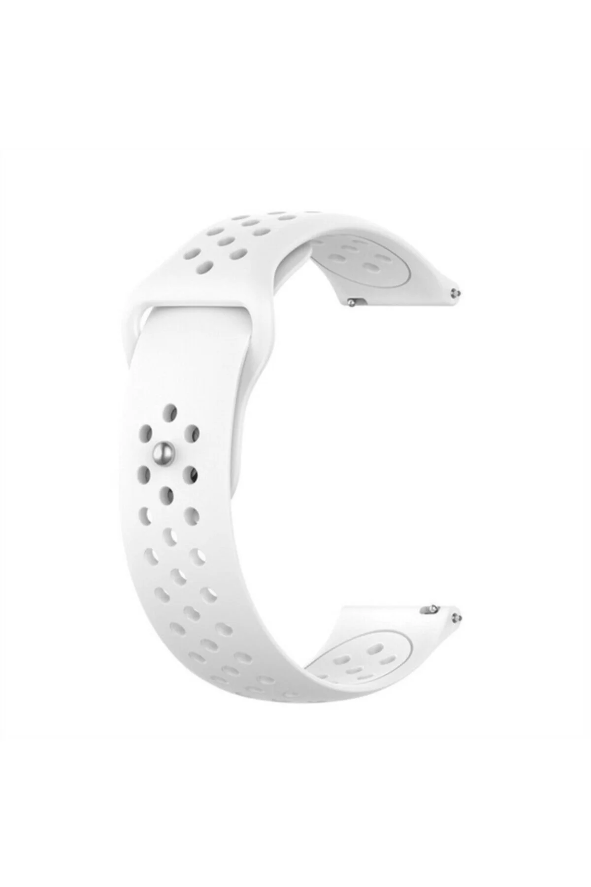 Amazfit Bip Uyumlu Delikli Silikon Kordon Beyaz