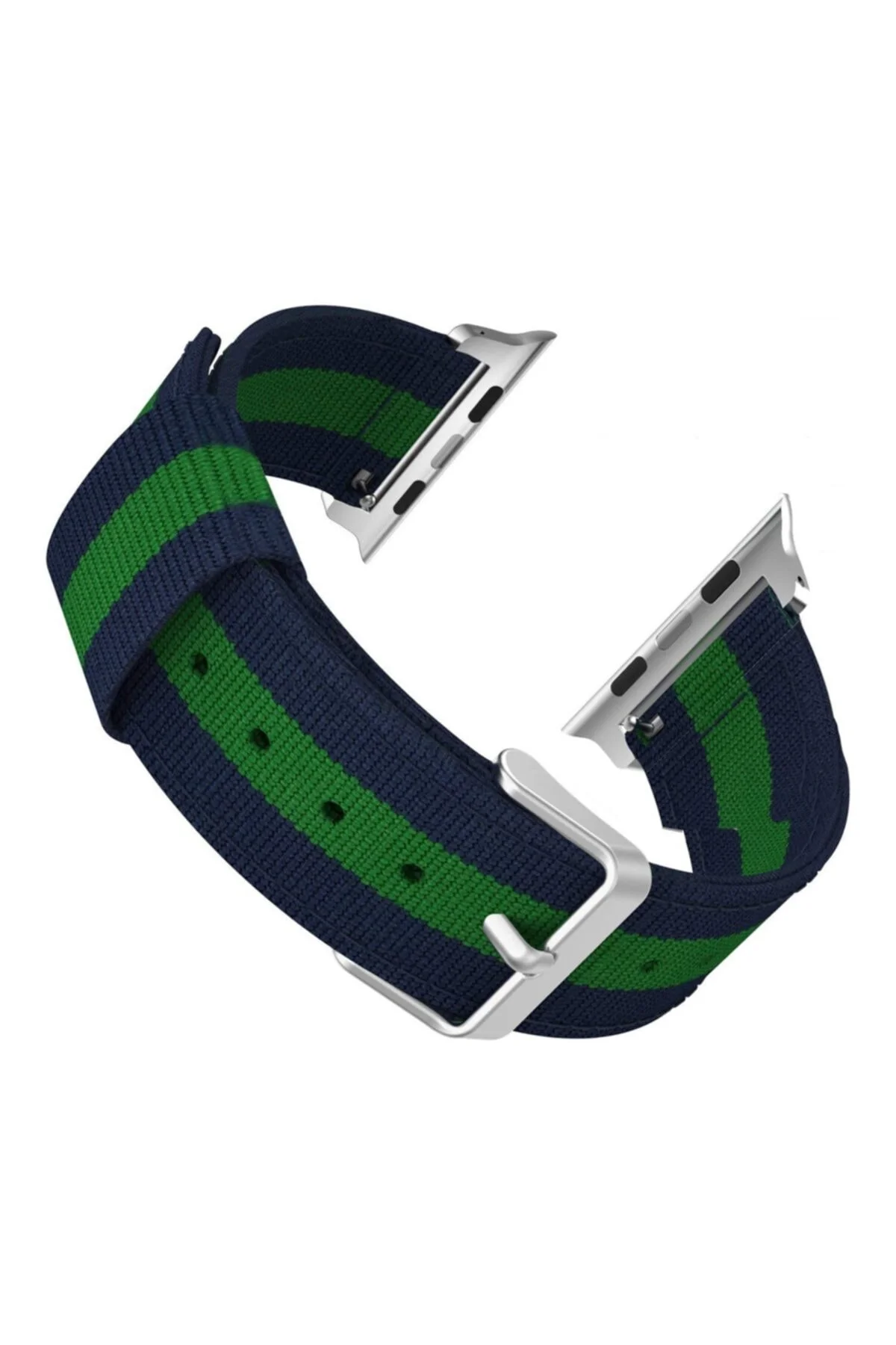 Apple Watch Için 42-44 Mm Pantheon Şeritli Lacivert Yeşil Kayış