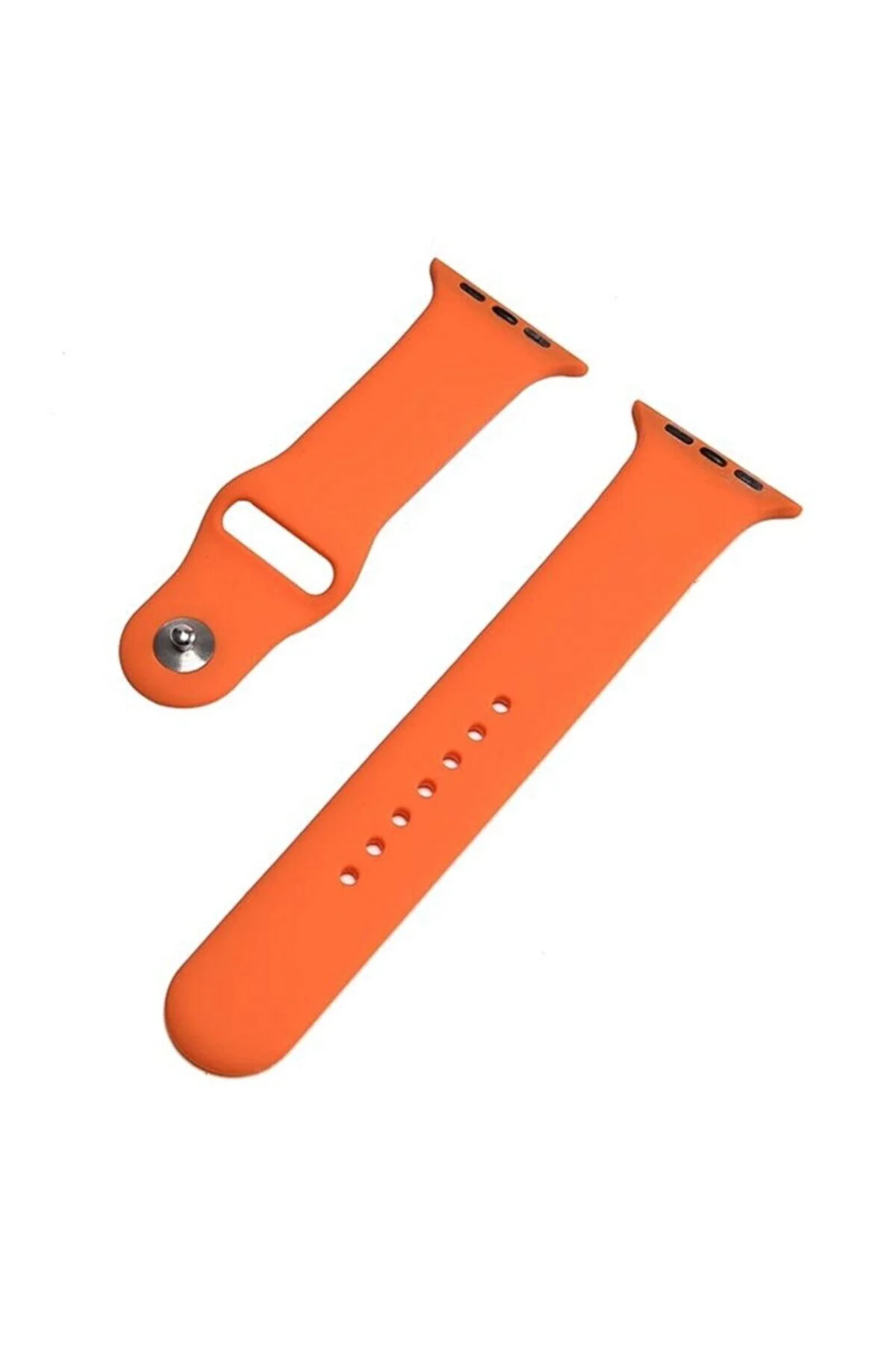 Unisex Turuncu Apple Watch Series 4 5 Uyumlu 40 mm Silikon Kordon