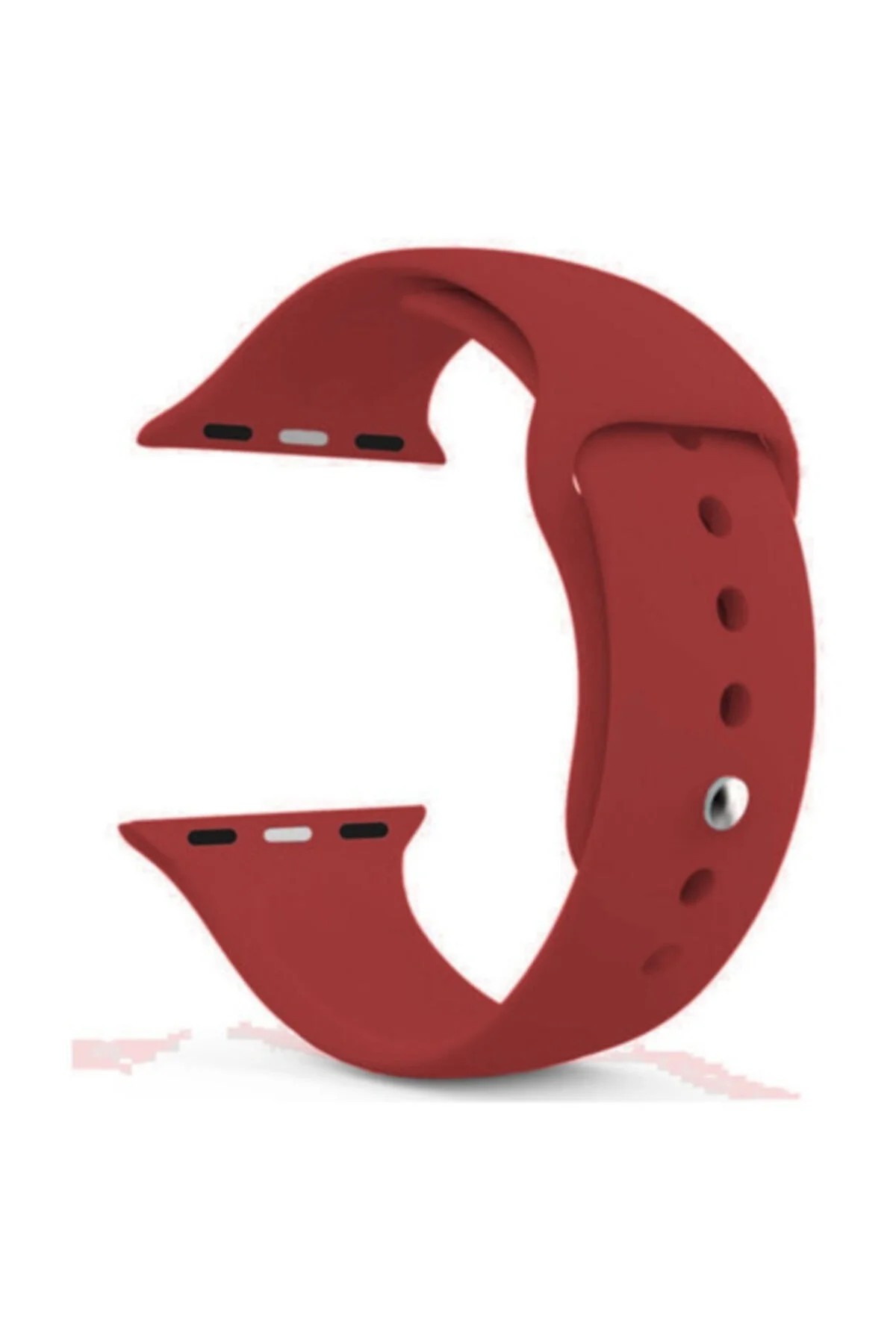 Apple Watch Series 4 5 Uyumlu 40 mm Large Beden(m/l Sıze) Silikon Kordon Bordo - Markacase Görsel 2