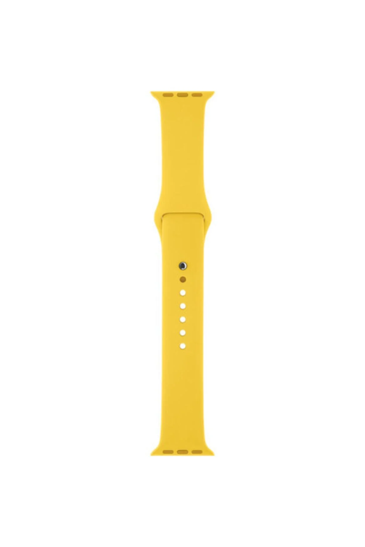 Unisex Sarı Apple Watch Series 4 5 Uyumlu 40 mm Silikon Kordon L