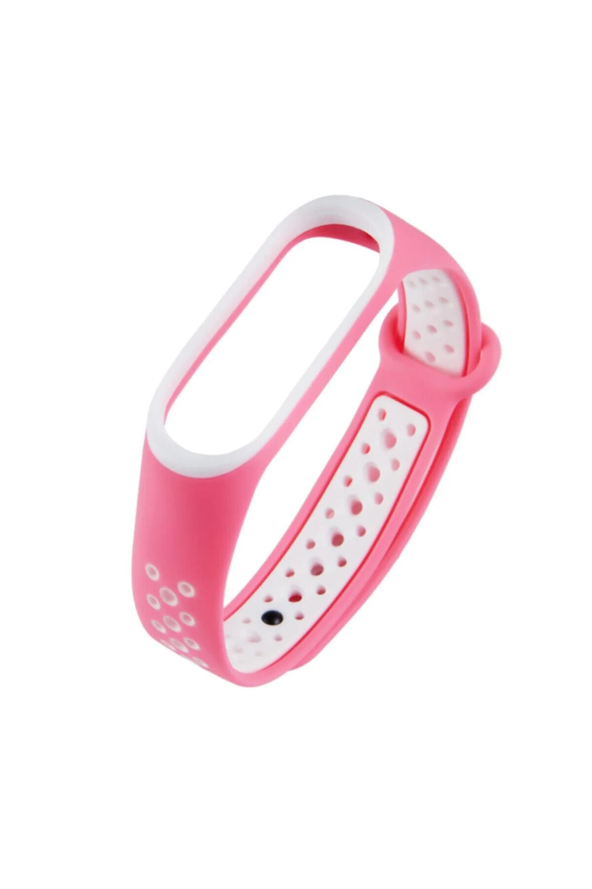 Xiaomi Mi Band 3 Için Delikli Silikon Kordon Pembe Beyaz