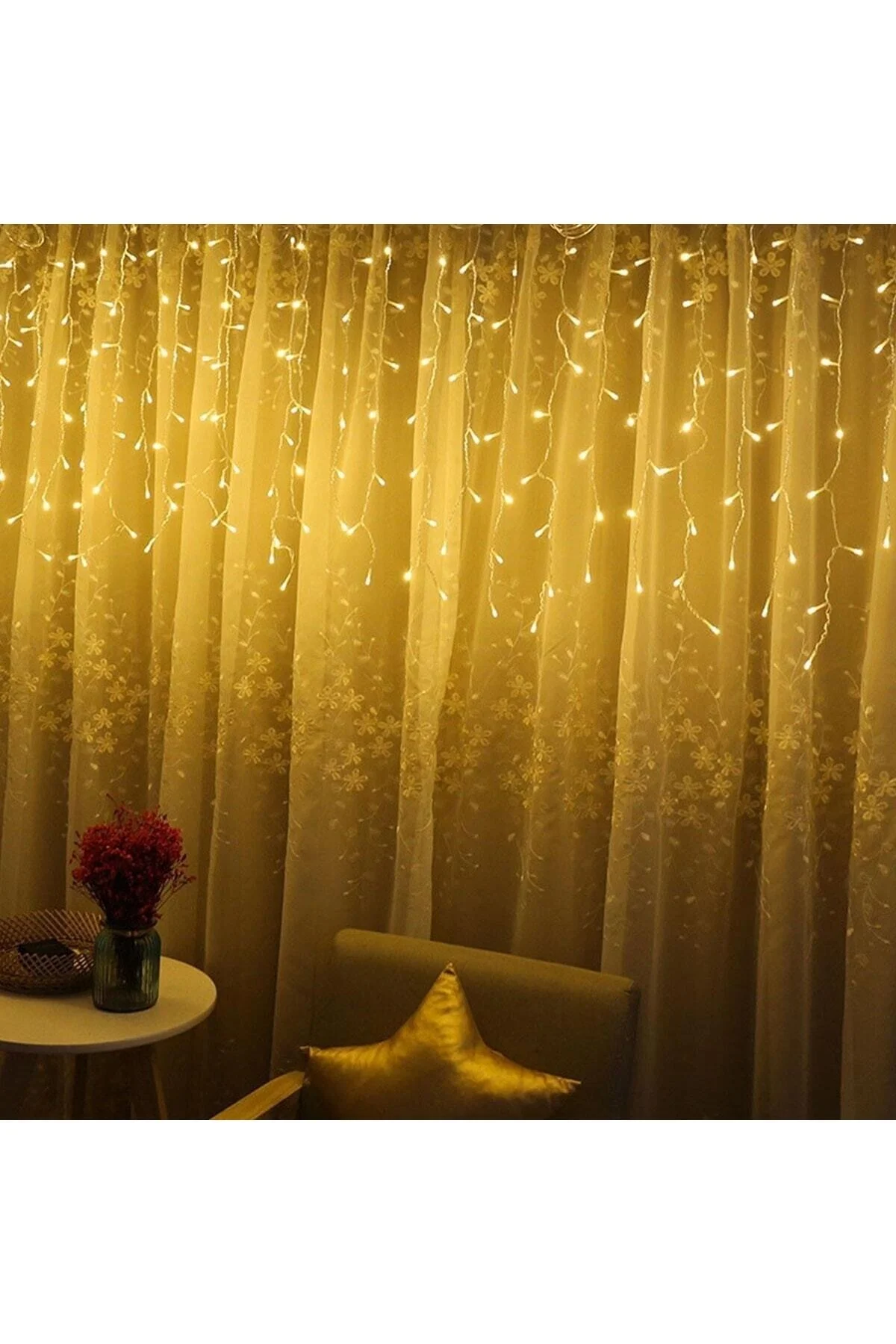 ® 8 Fonksiyonlu 16 Saçaklı Perde Led 3 X 1 (günışığı) - HomeCare Görsel 4