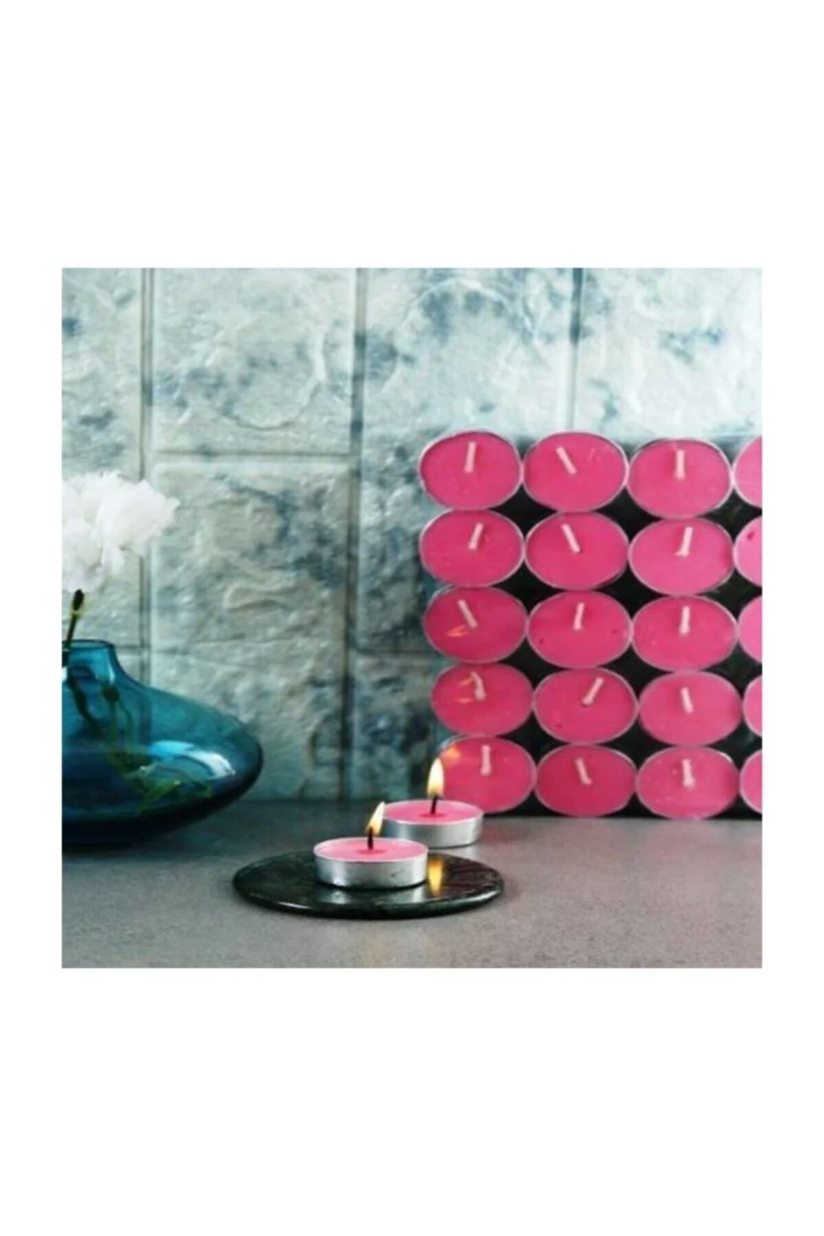 50 Adet Kırmızı Tealight Mum, 1. Kalite Uzun Süre Yanma Garantili Dekoratif Mum