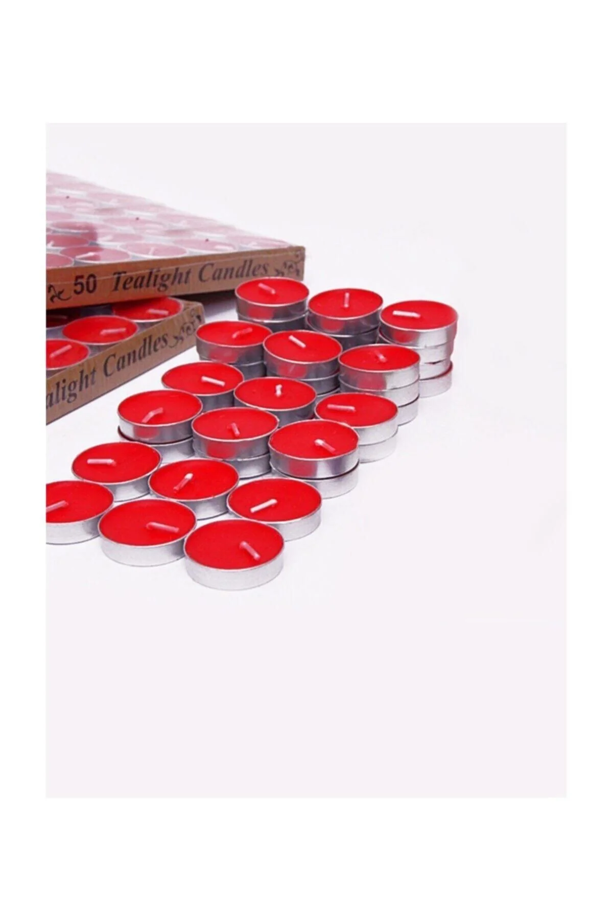 Kırmızı Renk Tealight Mum 100 Adet
