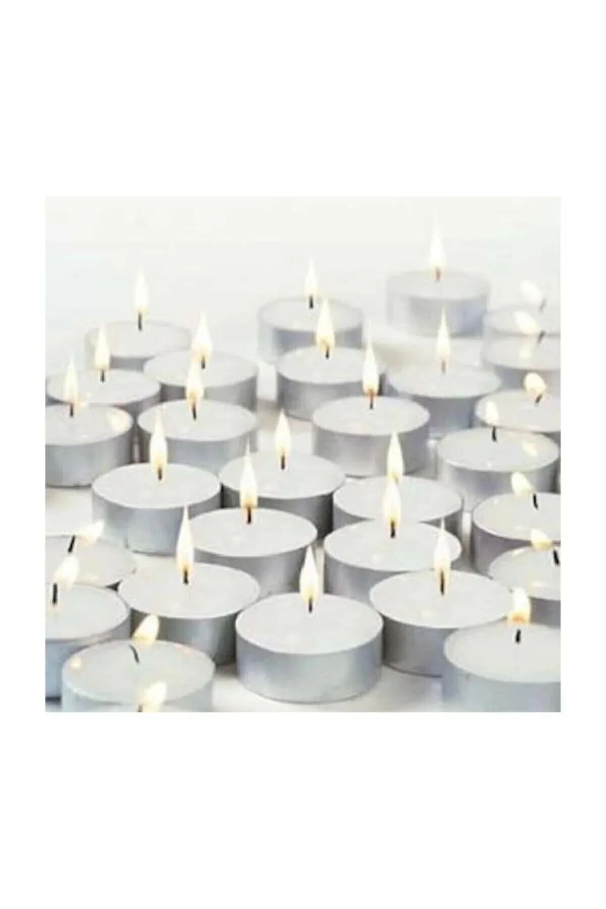 Beyaz Tealight Mum 50' Li - pazariz Görsel 3