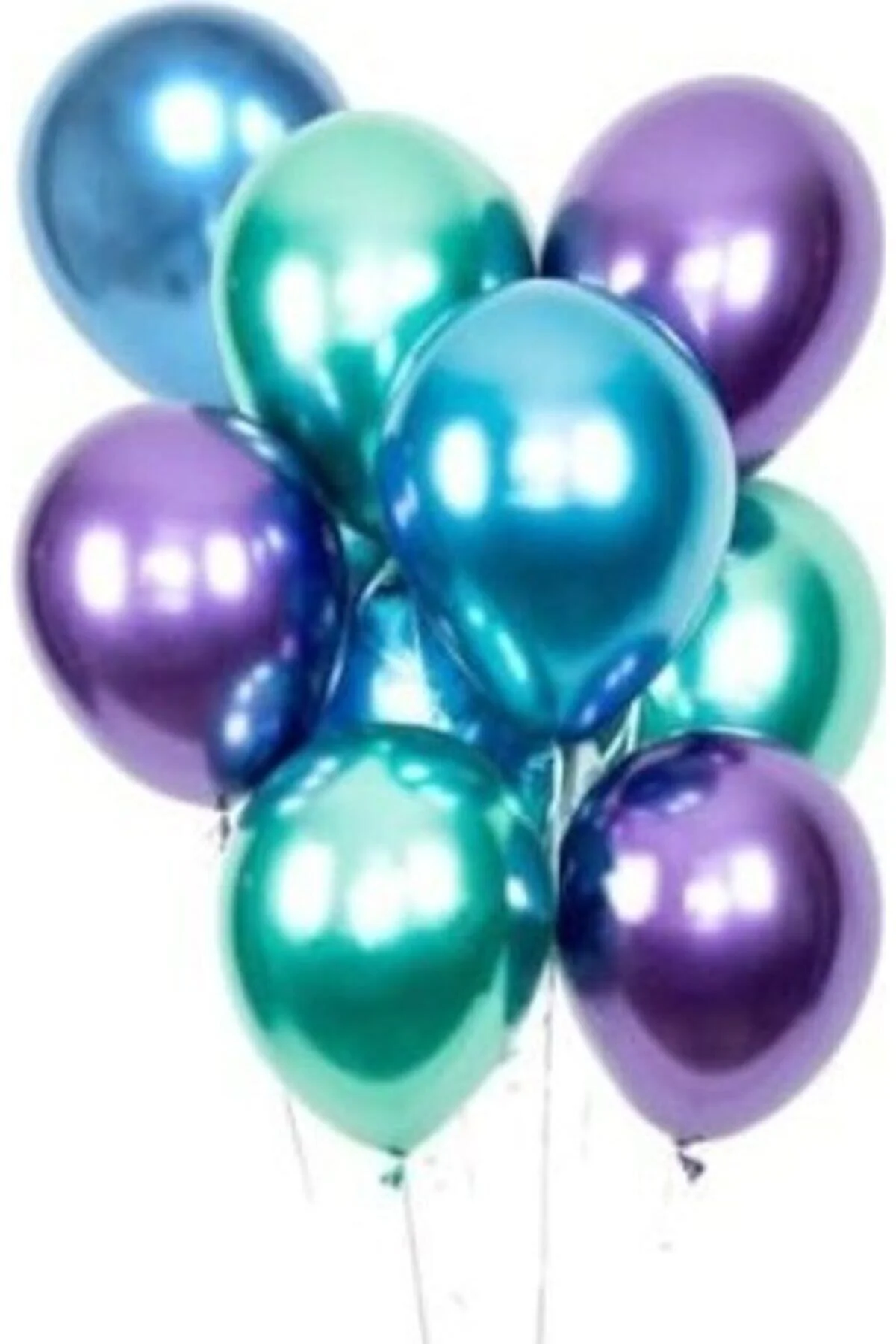 Fırsat Ayı Balon Balonu Krom Balon Mavi-yeşil-mor Balon 30 Adet