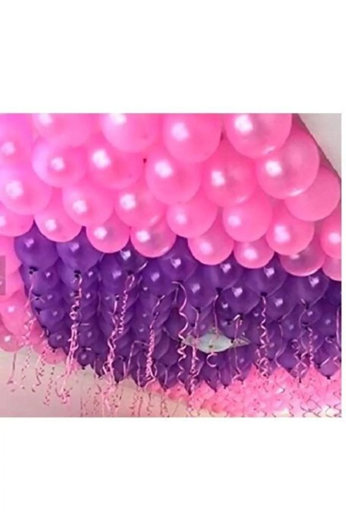 Fırsat Ayı 50 Adet Metalik Pempe, Mor Balon Konsepti-uçan-güzel Balon