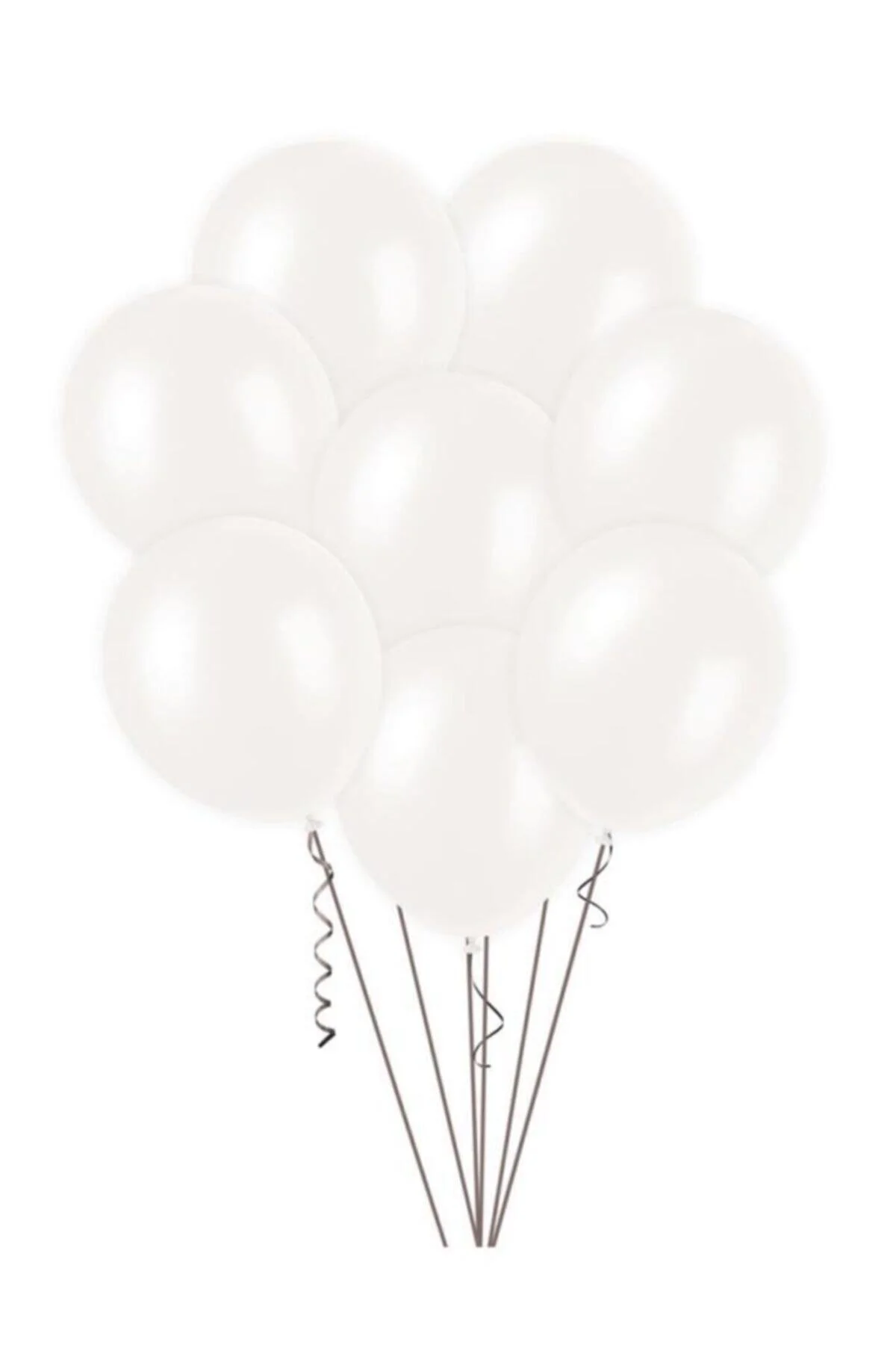 Beyaz Metalik Balon 20 Adet