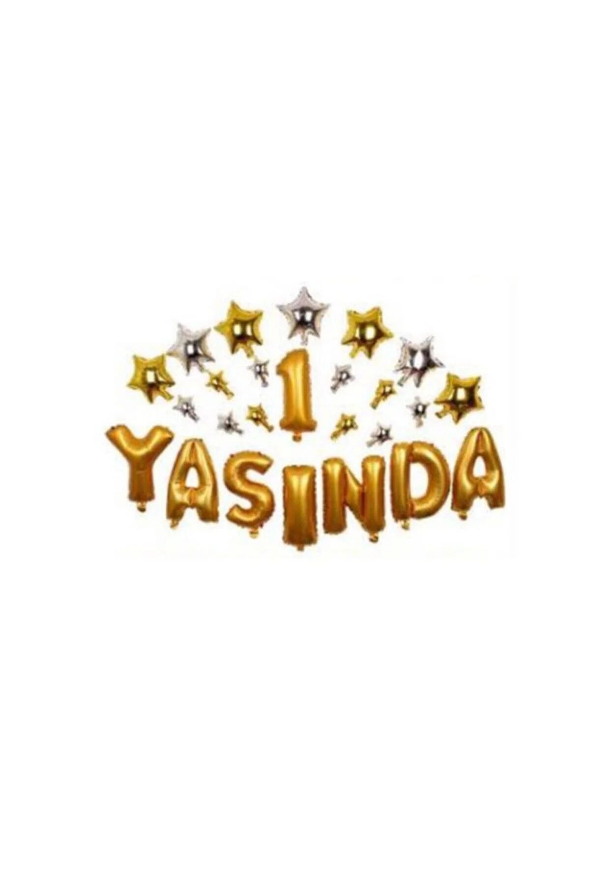 Yıldızlı Yasında Gold Folyo Balon Set - Kişiselleştirilebilir