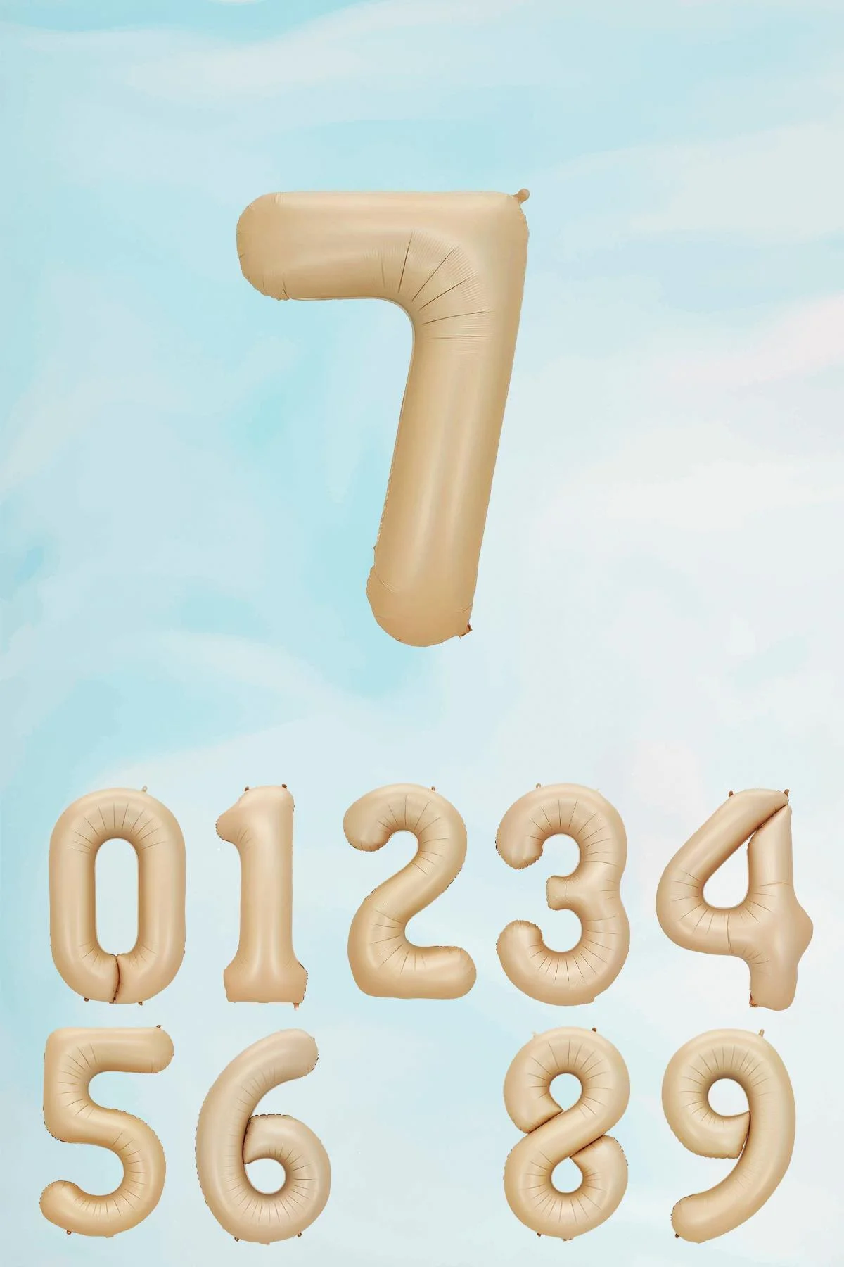 Retro Karamel Rakam Balon 80 cm Retro Renk Yaş Balonları