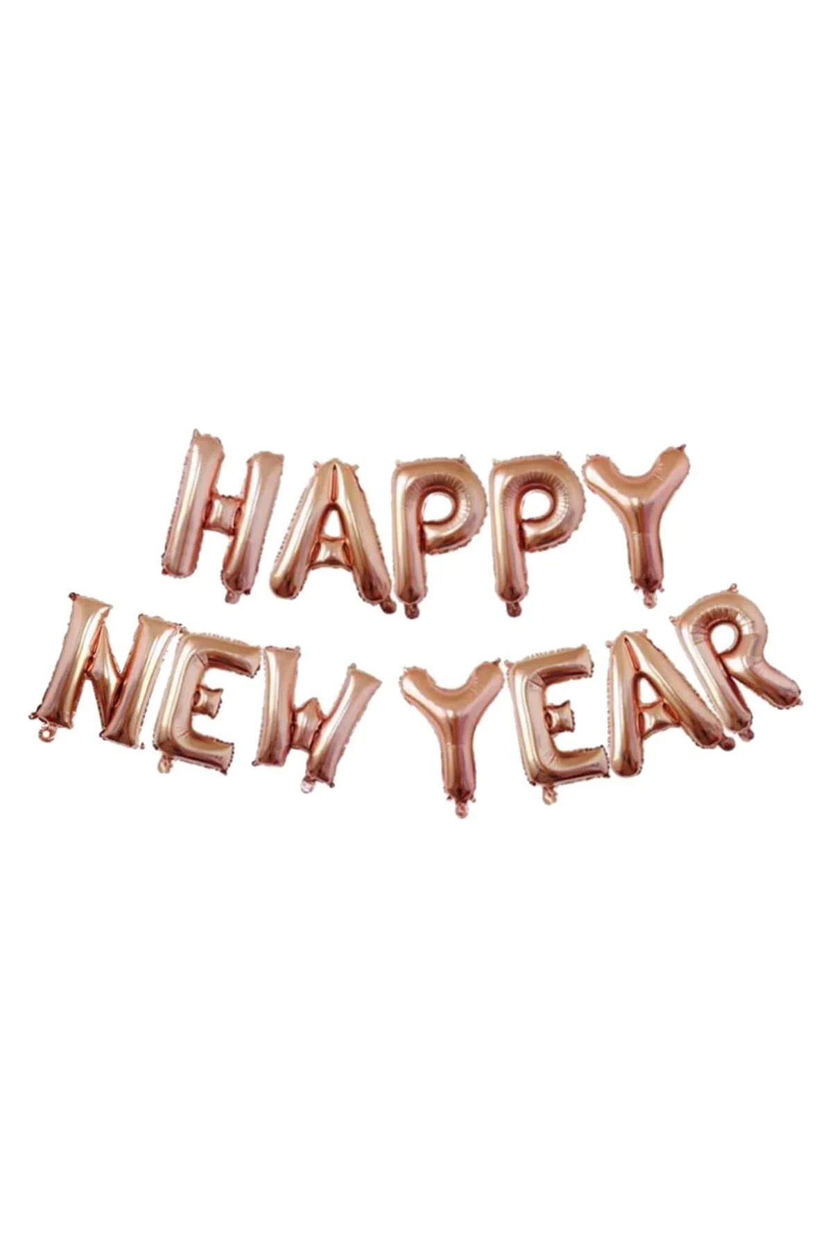 Happy New Year Balon Seti ROSE GOLD Yılbaşı Balonları 40cm Harfler - PEKSHOP Görsel 2