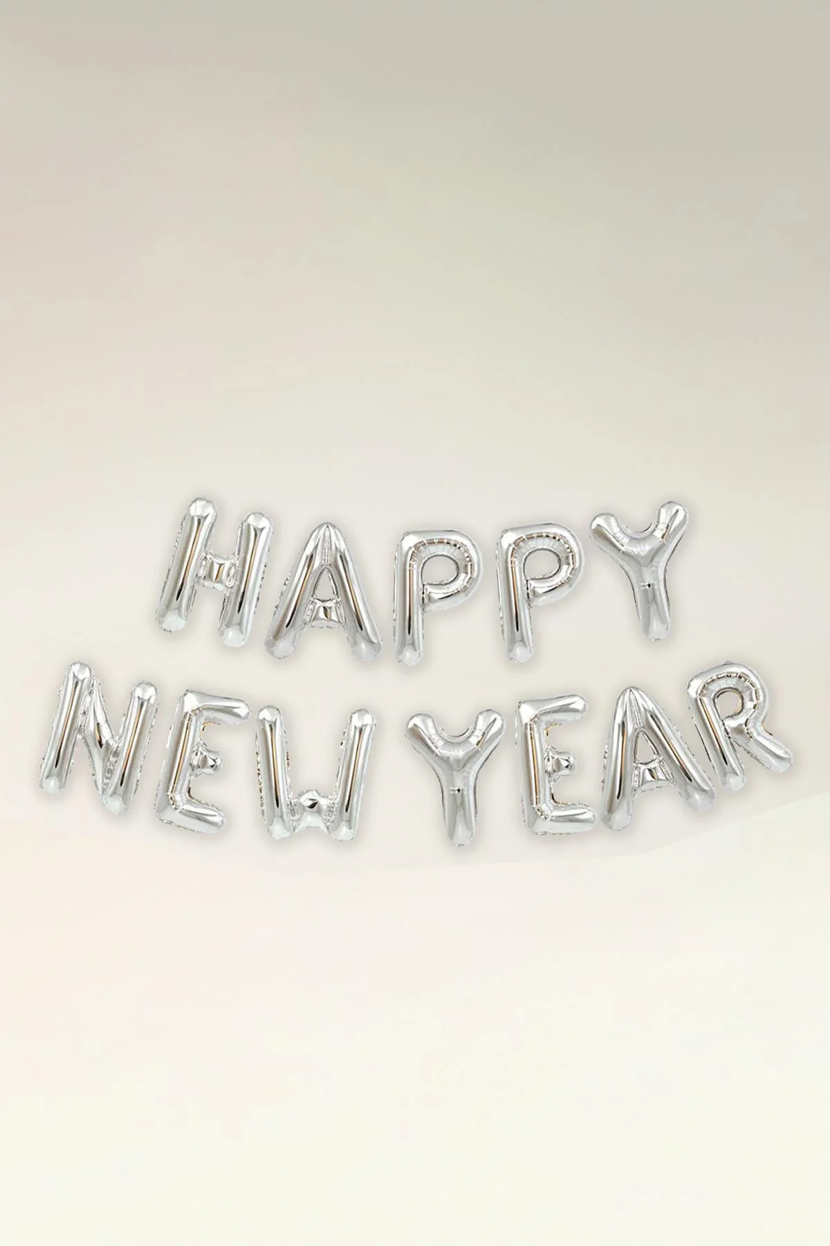 Happy New Year Balon Seti GÜMÜŞ Yılbaşı Balonları 40cm Harfler - PEKSHOP Görsel 2