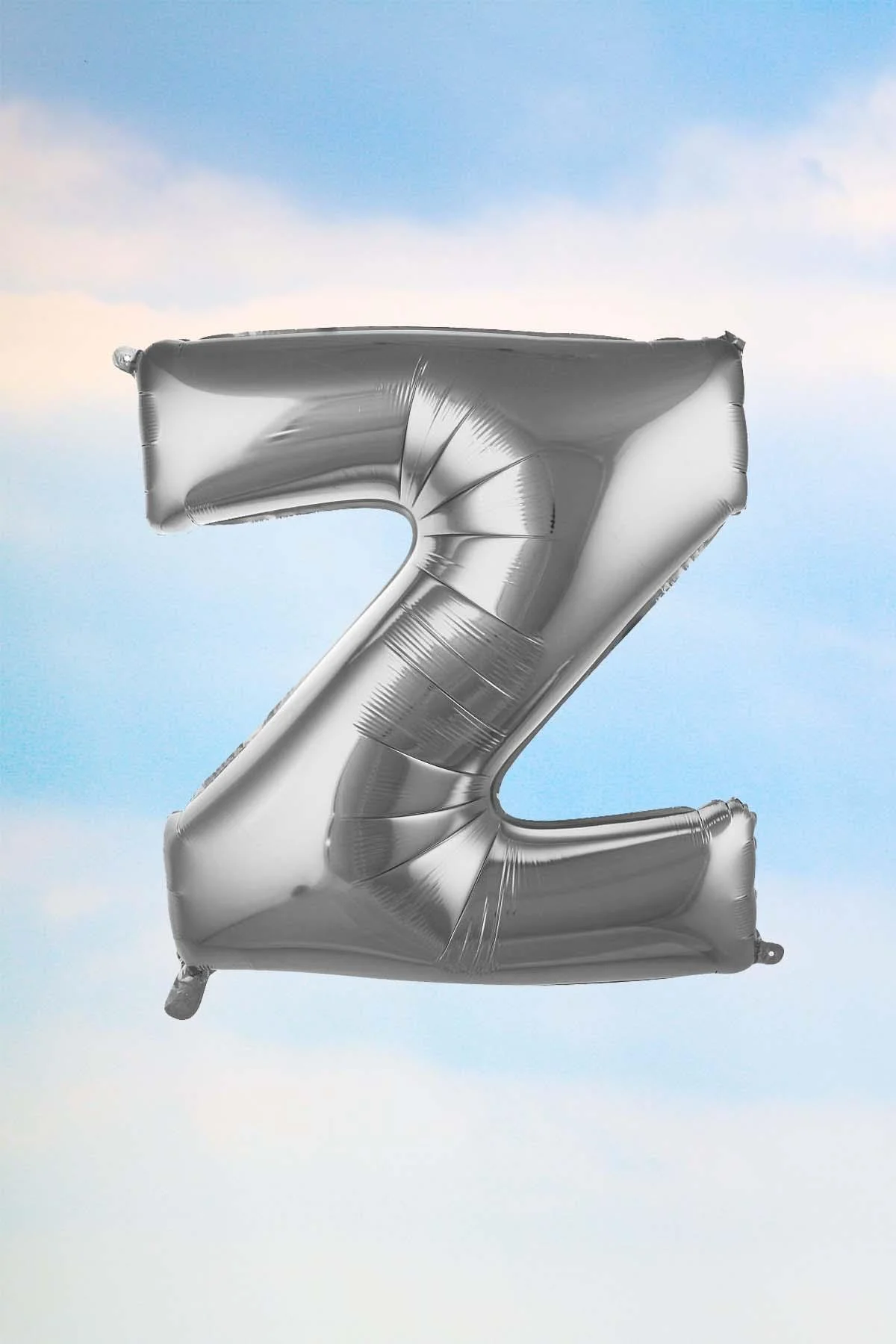 Z Harfi Gümüş Folyo Balon 100 Cm 40 Inç 1 Metre Silver