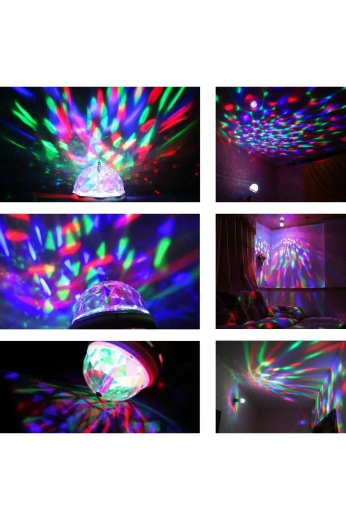 360 Derece Dönen Disko Tarzı Renkli Dekoratif Disco Lamba - rennway Görsel 4