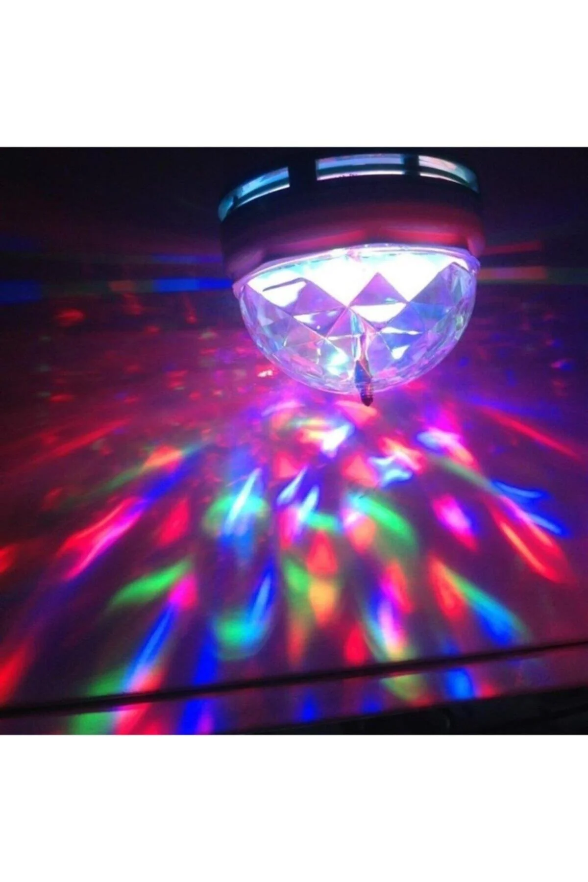 360 Derece Dönen Disko Tarzı Renkli Dekoratif Disco Lamba - rennway Görsel 3