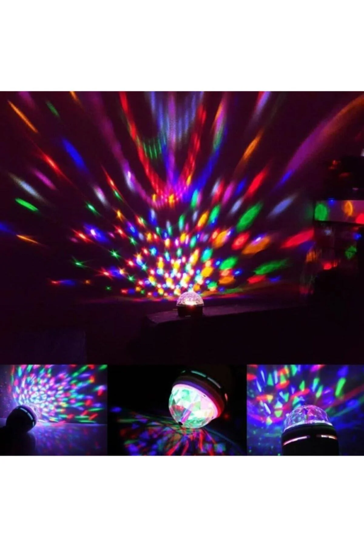 360 Derece Dönen Disko Tarzı Renkli Dekoratif Disco Lamba