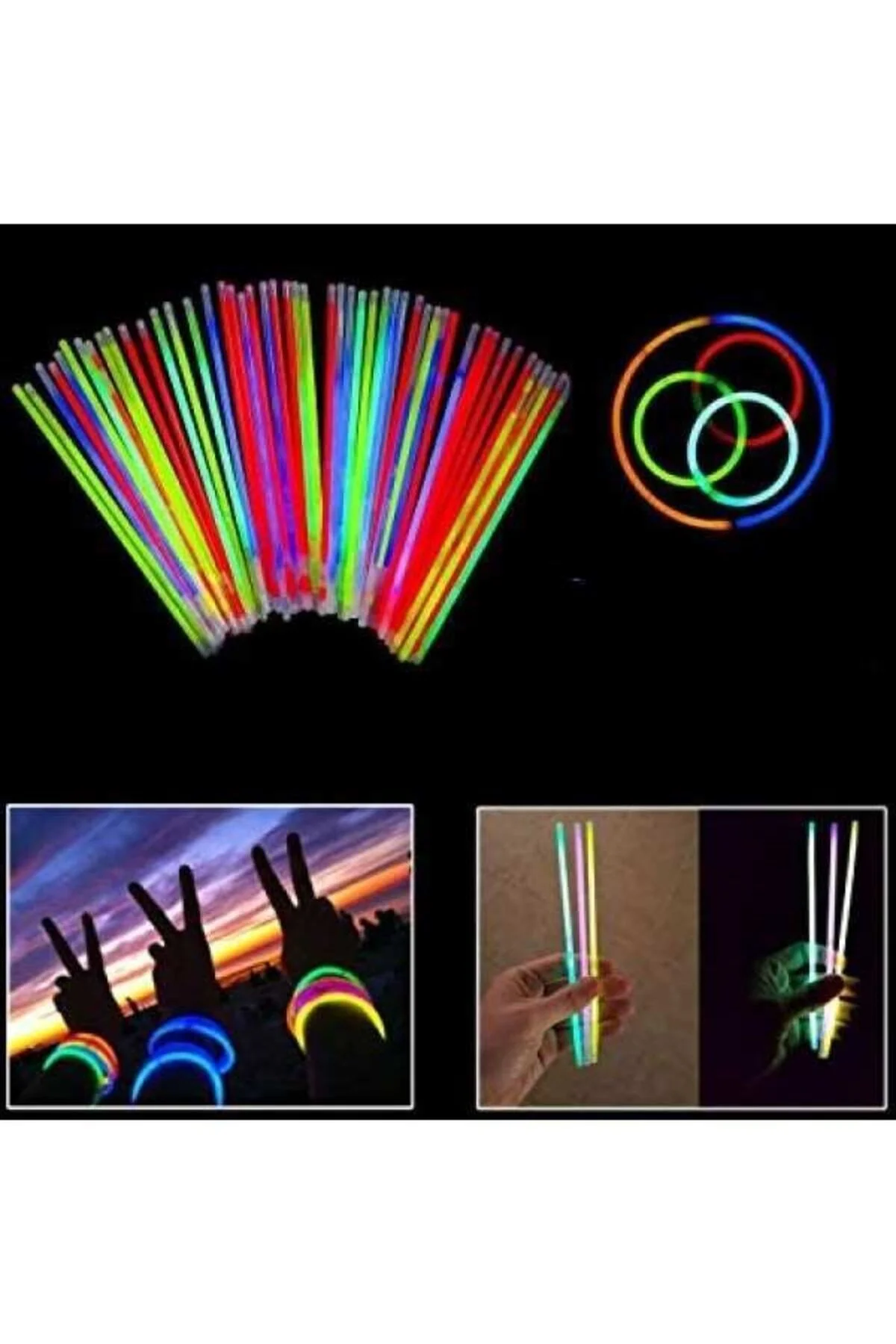 Parti Aksesuarı-glow Stick Fosforlu Neon Çubuk 15 Adet-3619