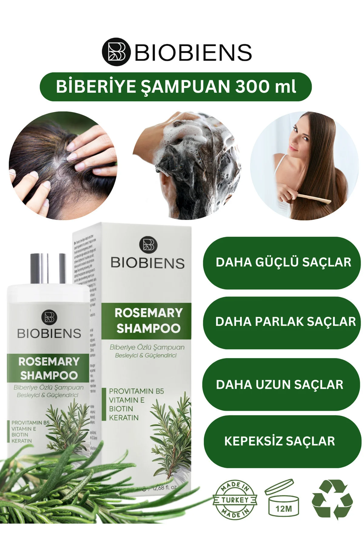 Biberiye Şampuan 300 ML - Biobiens Görsel 4