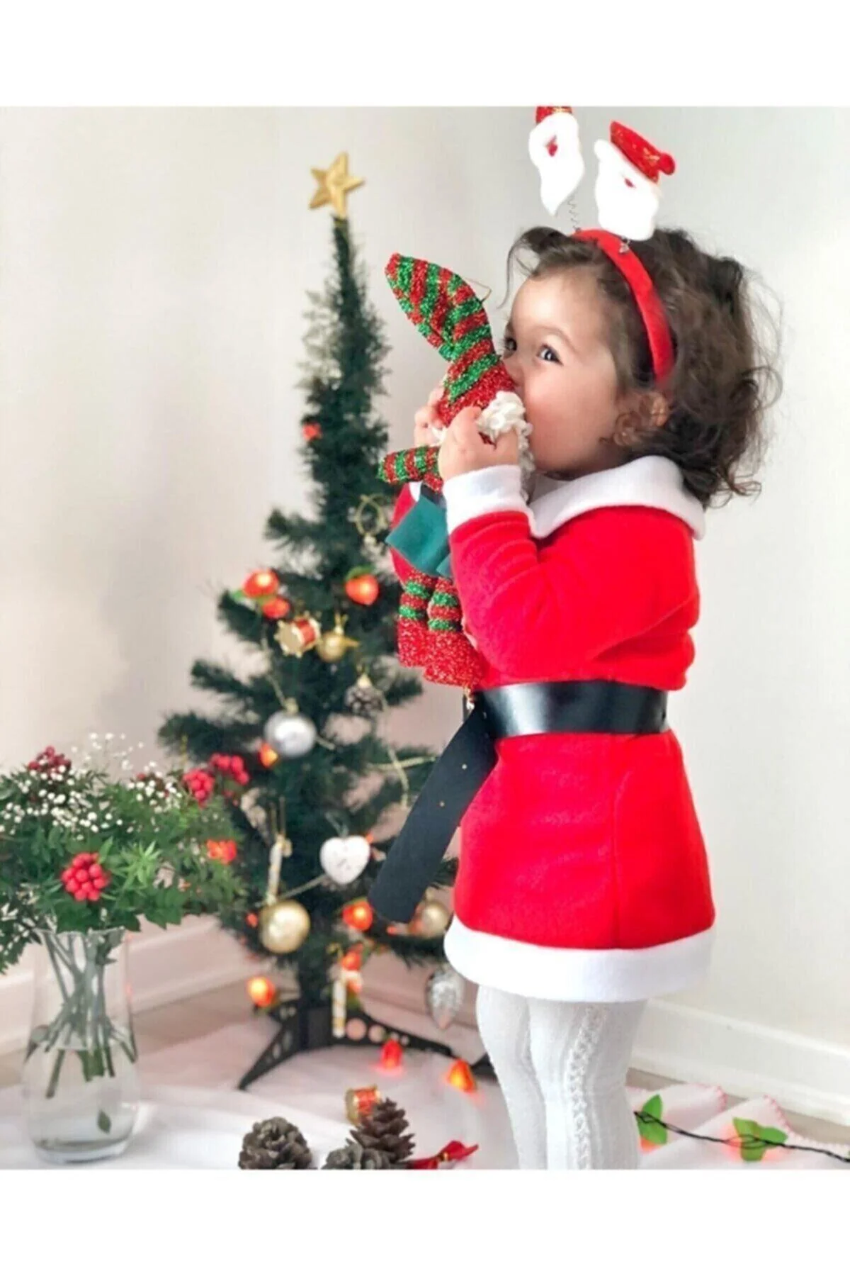 Chiristmas Yılbaşı Noel Çocuk Kostüm Elbise,noel Kız Çocuk Elbise