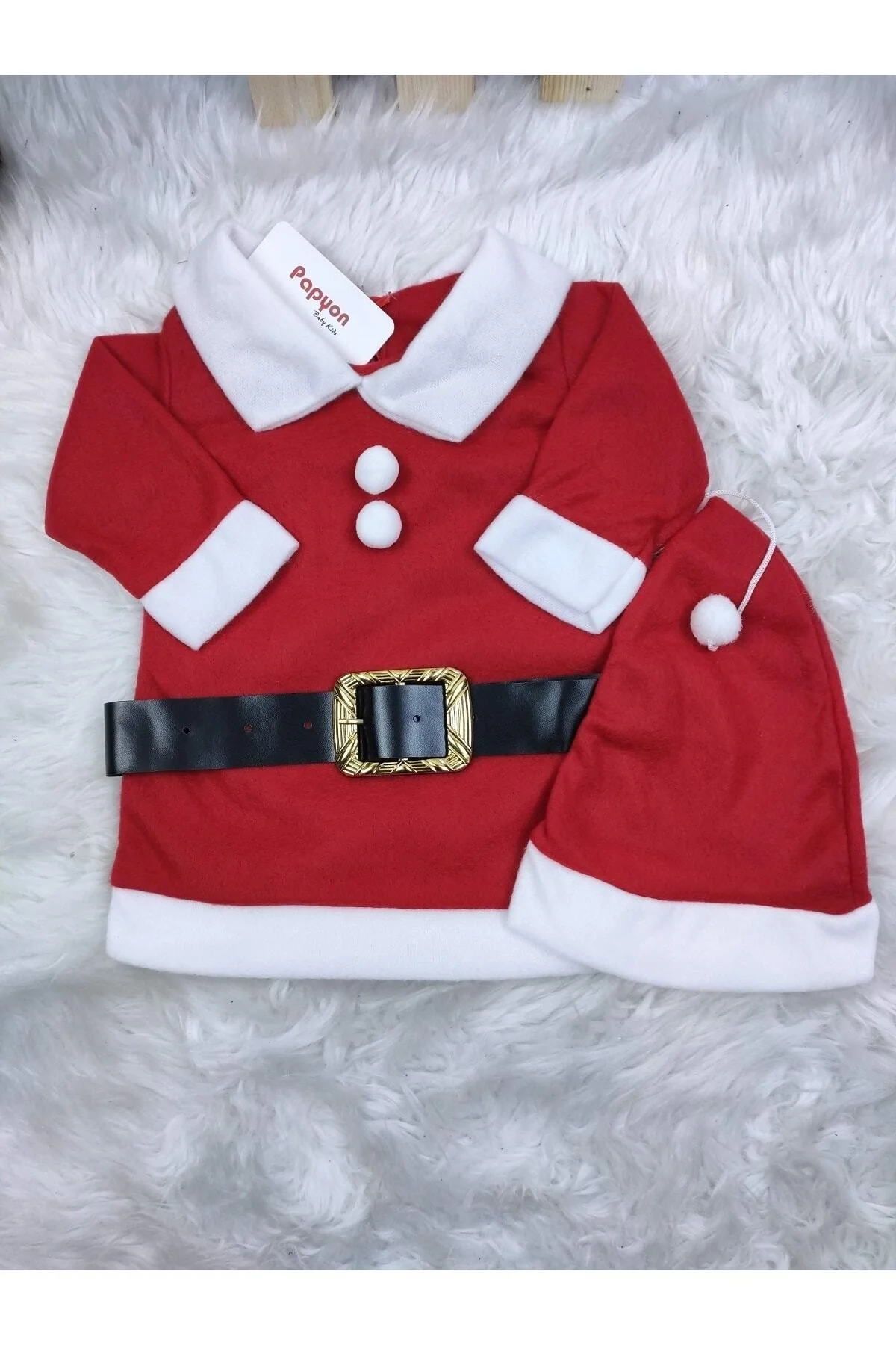 Pembecin Kız Çocuk Noel Elbise Noel Baba Kıyafeti Kostümü - PEMBECİN Görsel 2