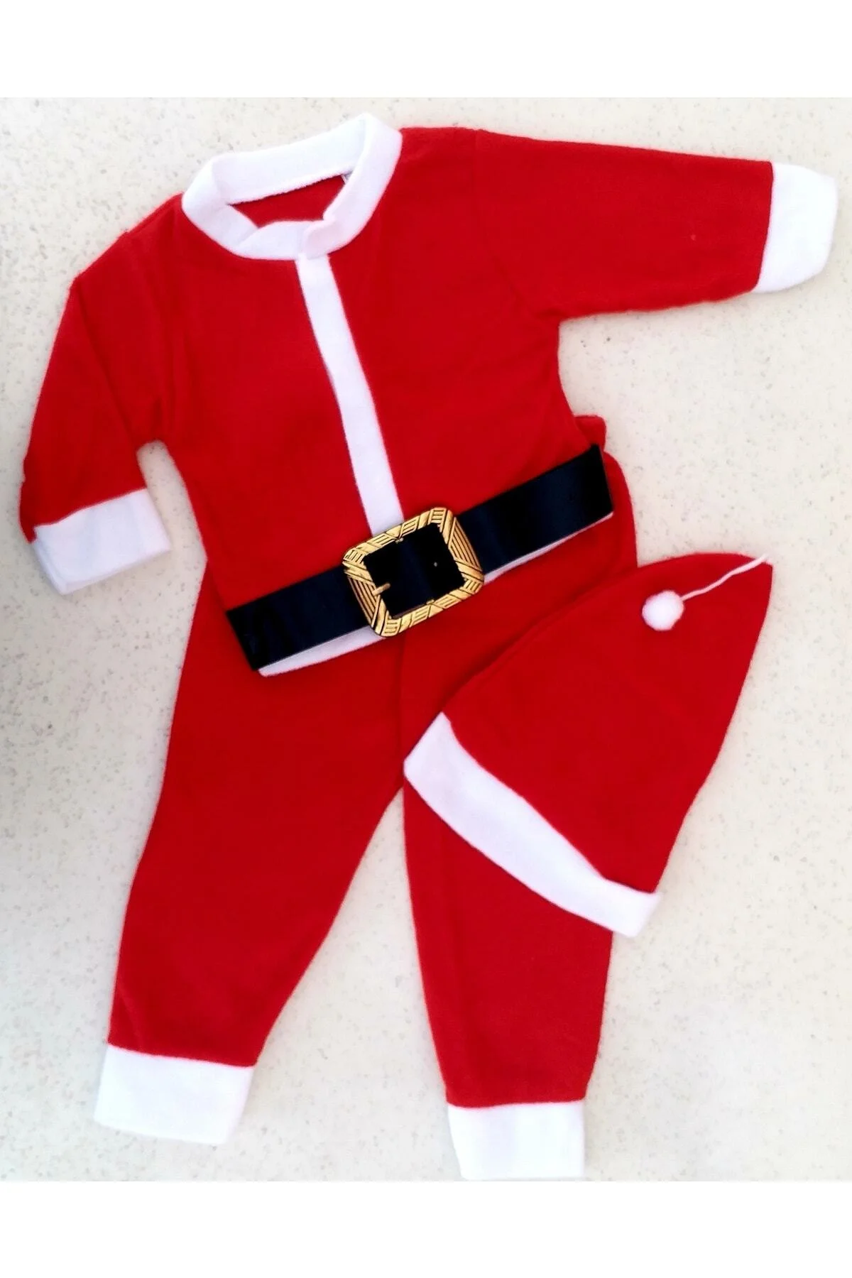 Pembecin Noel Baba Kostümü Polar