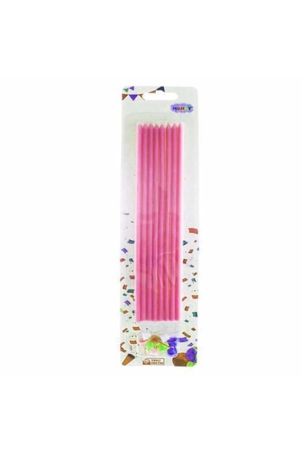 Pembe Çubuk Mum 7 Adet 21 Cm - Partioutlet Görsel 2
