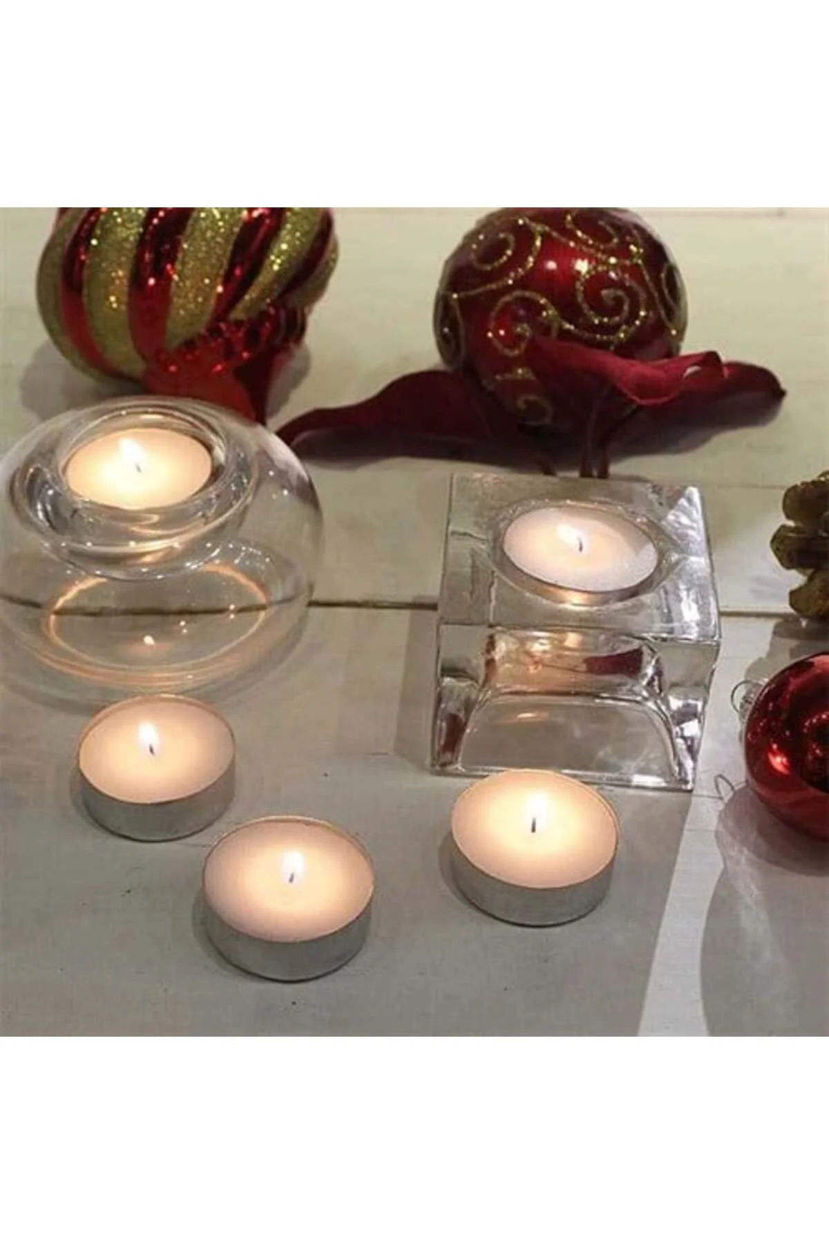 Beyaz Renkli Tealight Mum 50 Adet - Partioutlet Görsel 3