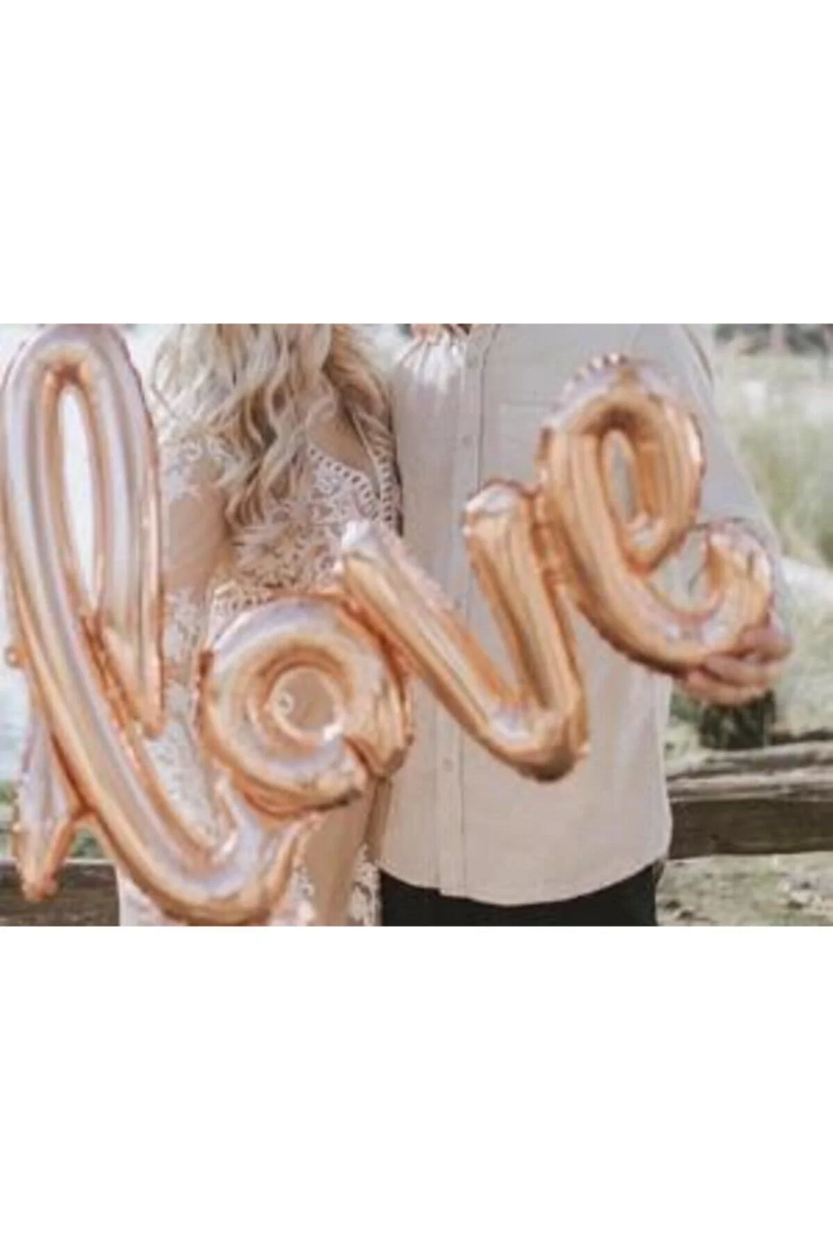 Sevgililer Günü Gül Kurusu Love Yazılı Folyo Balon - parti Görsel 3