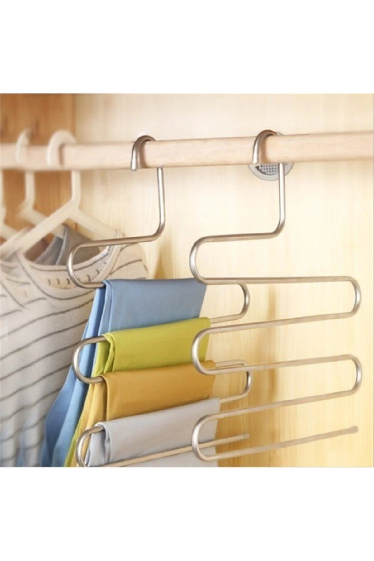 Krom Pantolon Eşarp Askısı 5 Katlı 5 Tane