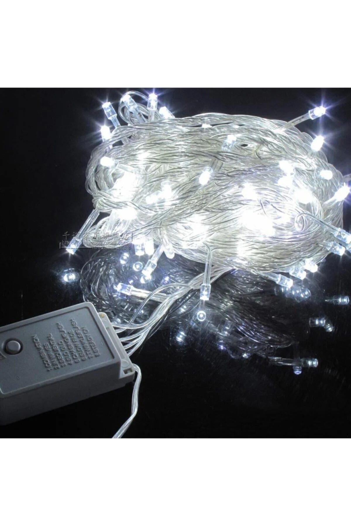 10mt Beyaz 100 Led Fişli Noel Parti Yılbaşı Ağaç Dekoratif Aydınlatma Lambası Animasyonlu Süsleme