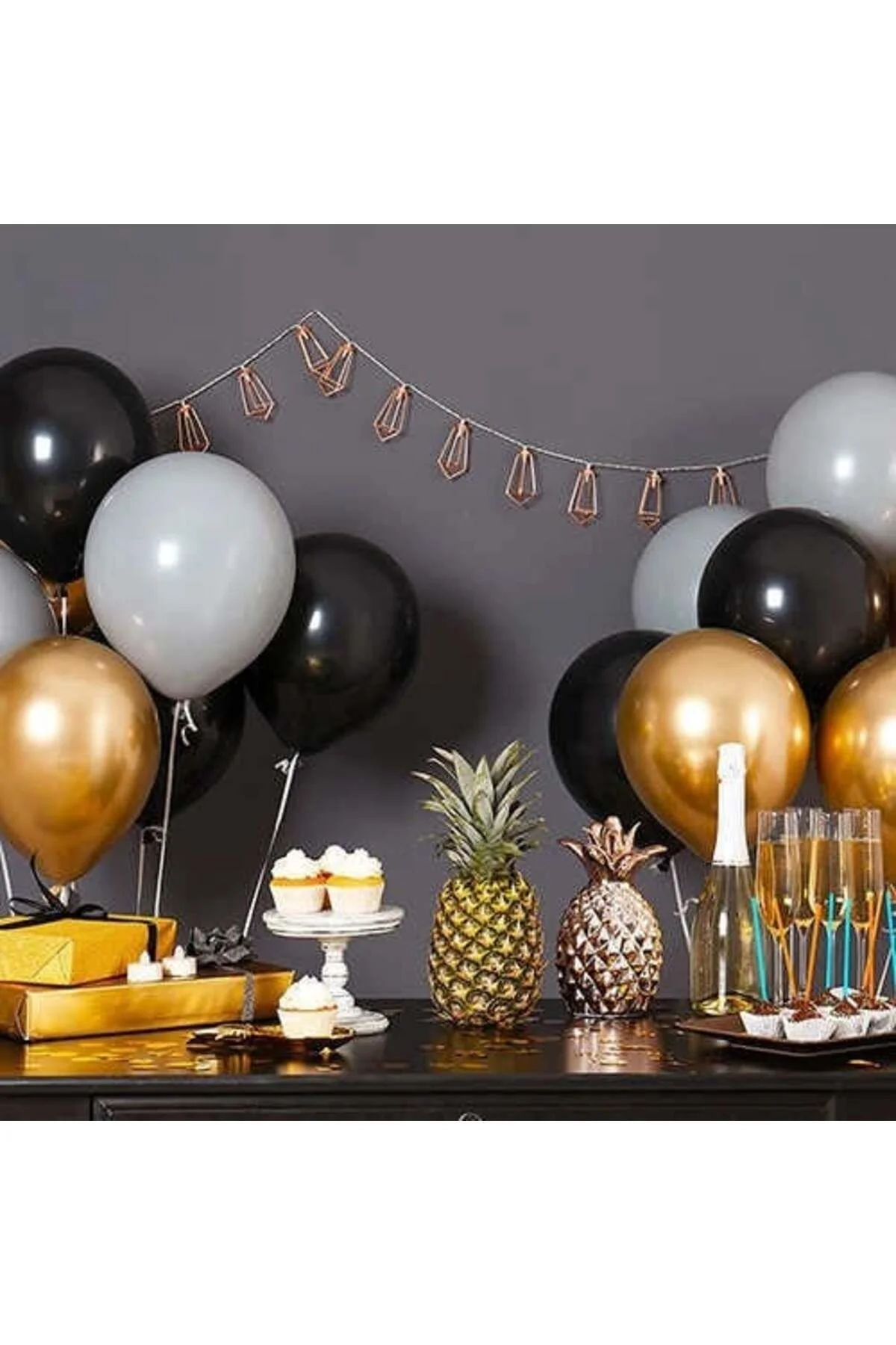 Siyah Pastel Balon 100 Adet - Partioutlet Görsel 4