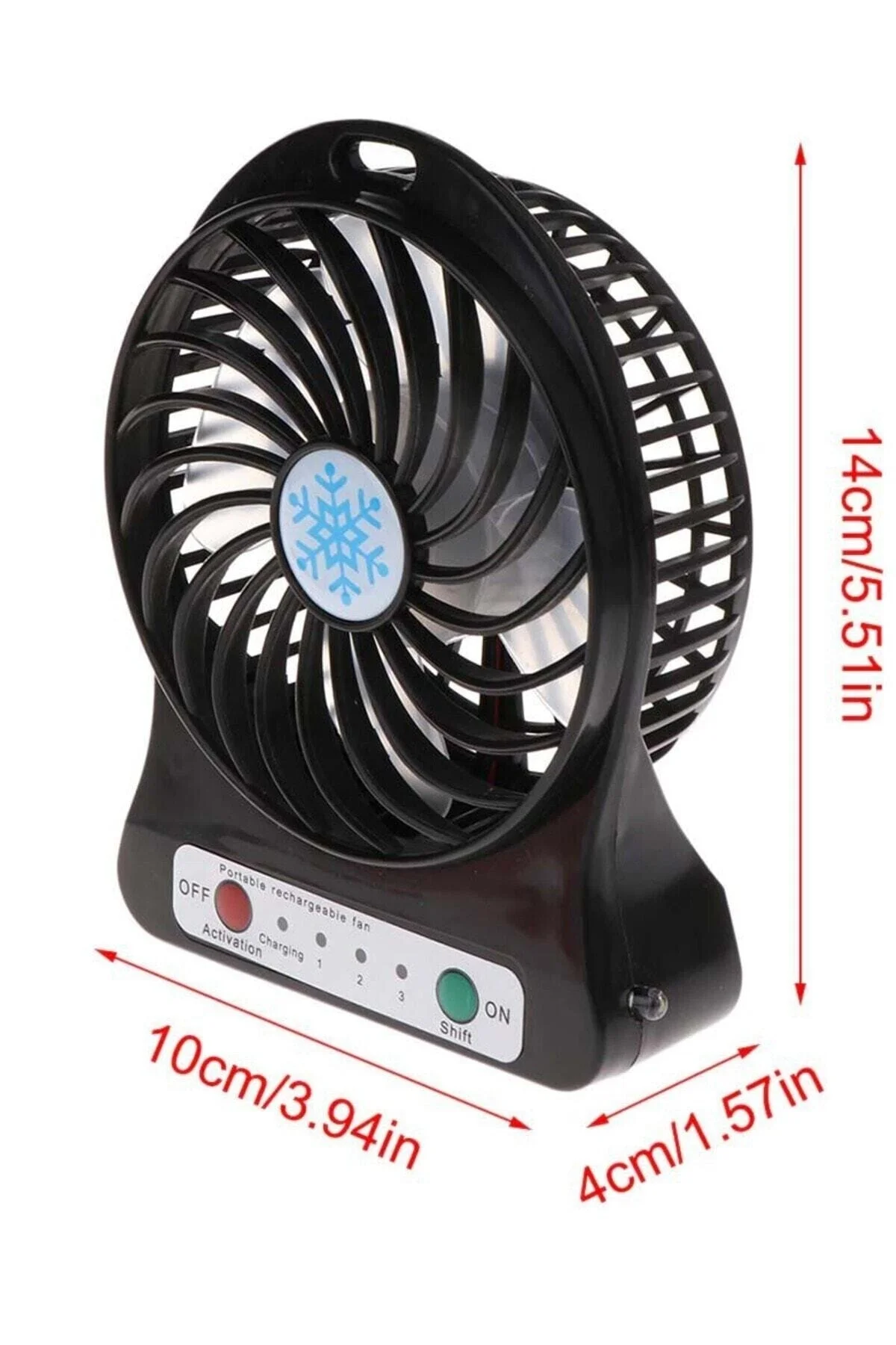 Şarjlı Mini Vantilatör Fan Masa Üstü 3 Kademeli Usb Mini - pazariz Görsel 2