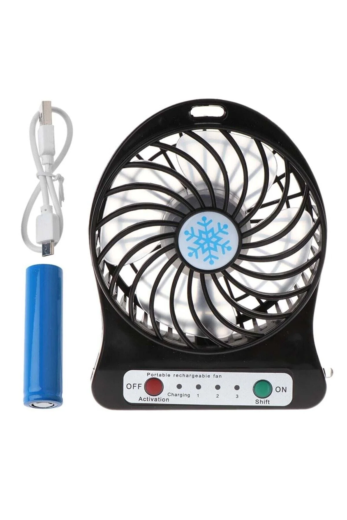 Şarjlı Mini Vantilatör Fan Masa Üstü 3 Kademeli Usb Mini - pazariz Görsel 3