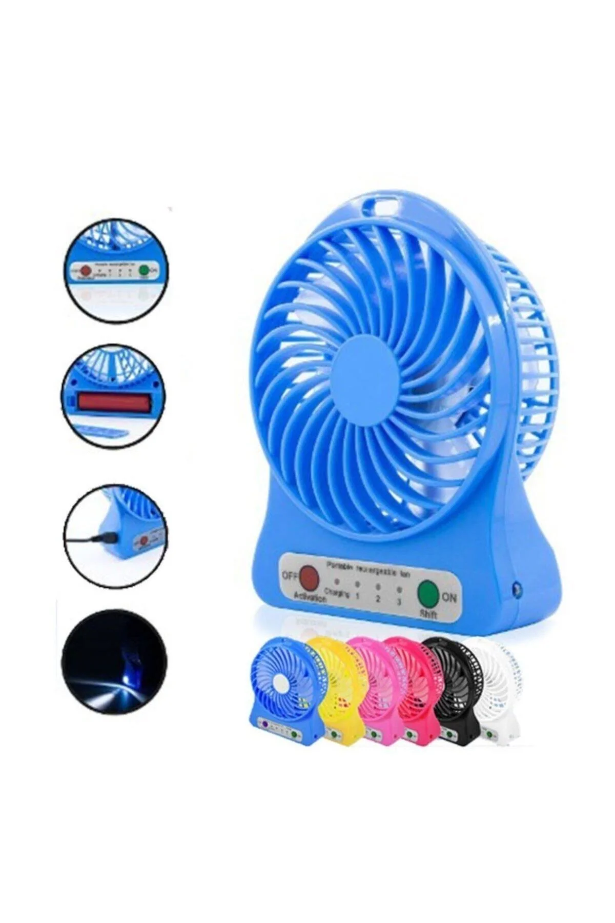 Şarjlı Vantilatör Fan Mini Masa Üstü Taşınabilir El Fanı
